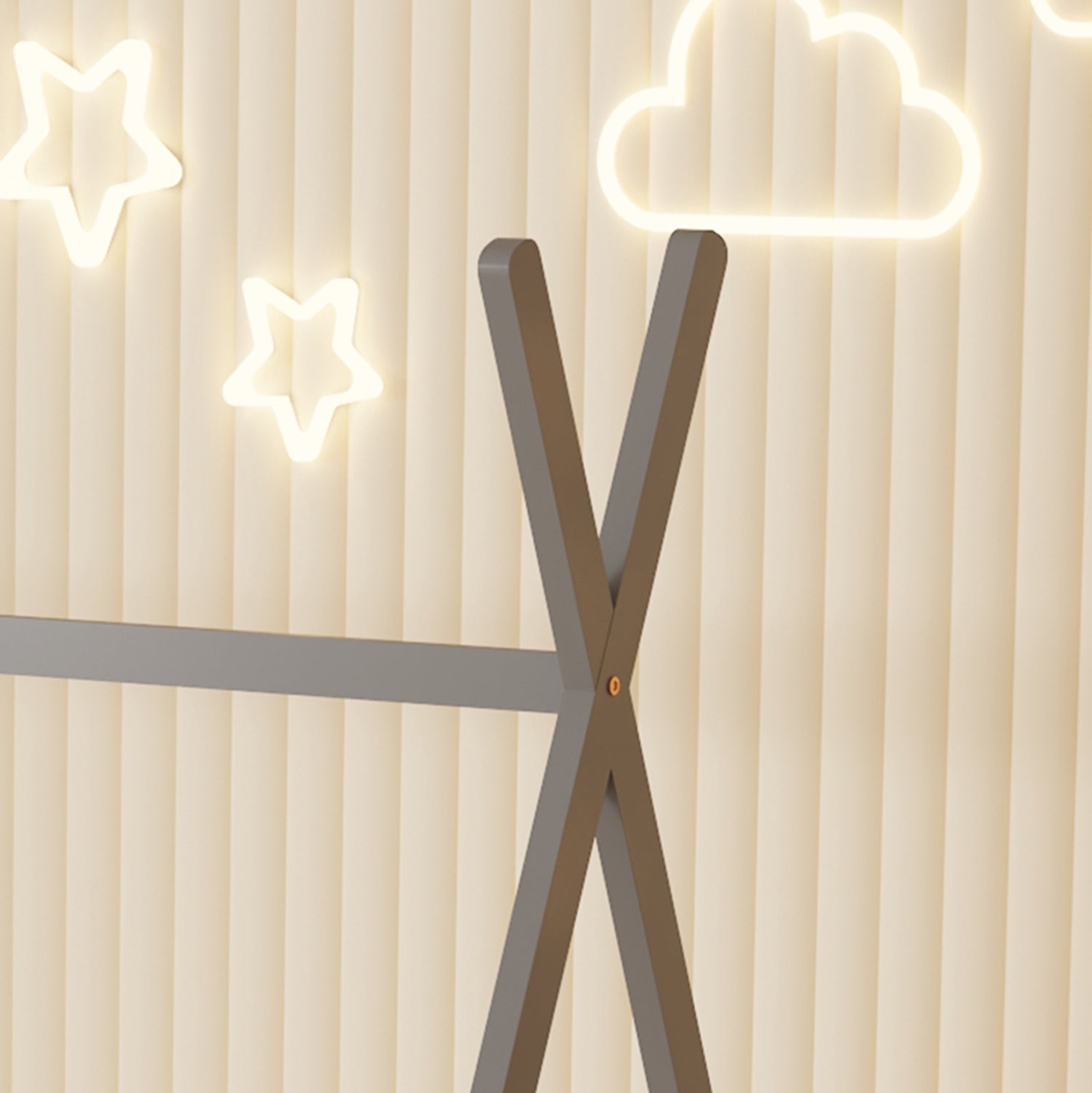 Легло MUNK сив цвят за матрак 90/190см,