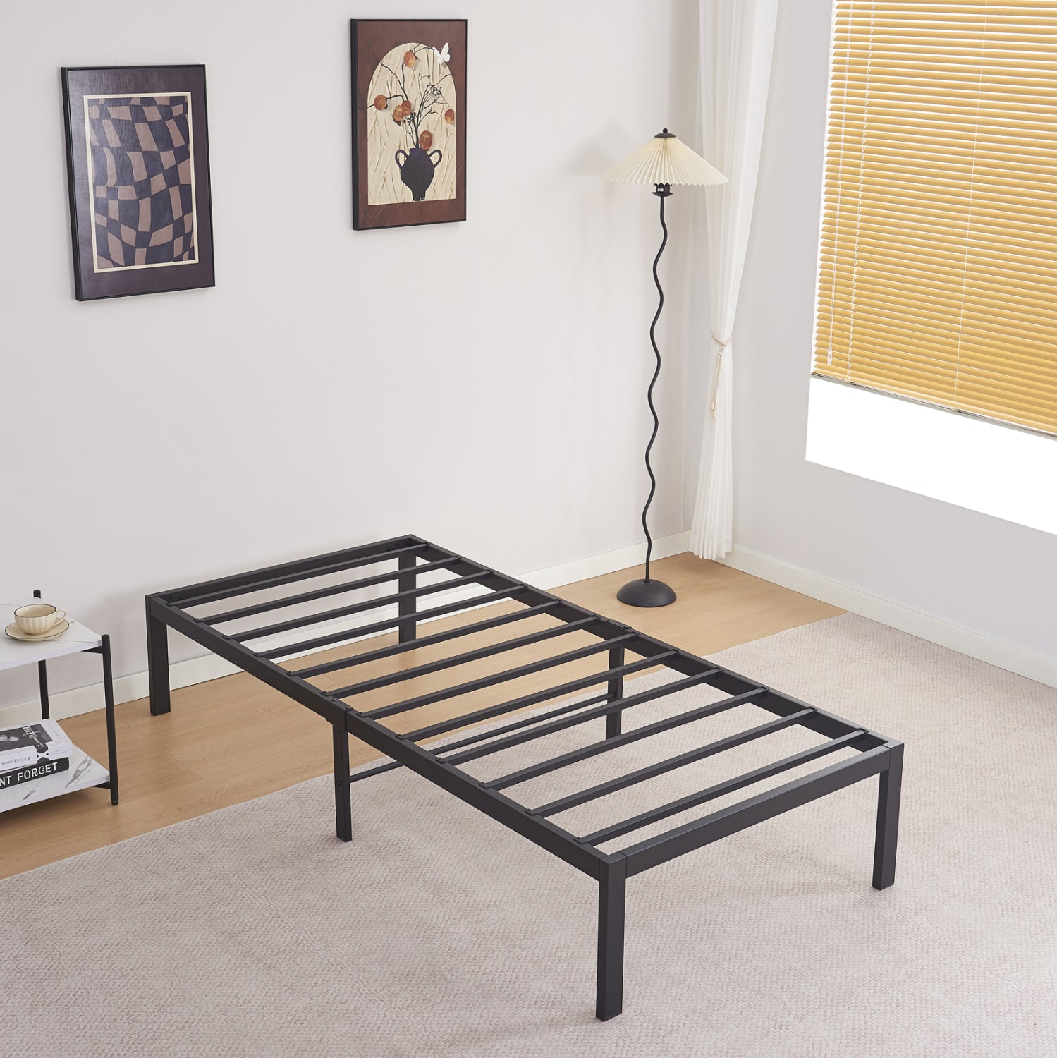 Метална рамка за легло RANTO черен цвят 190x90см