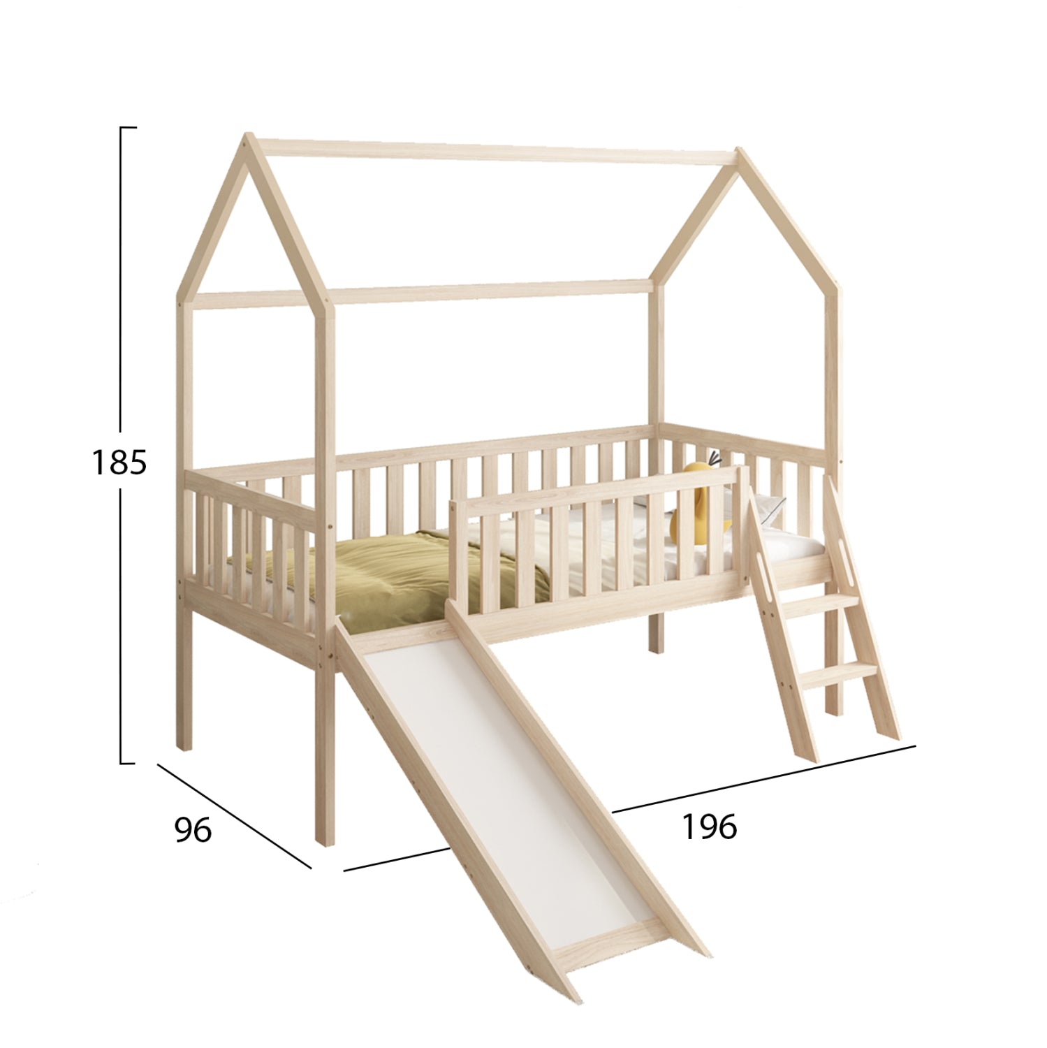 Детско легло PHYLLIS естествен цвят 90x190 см