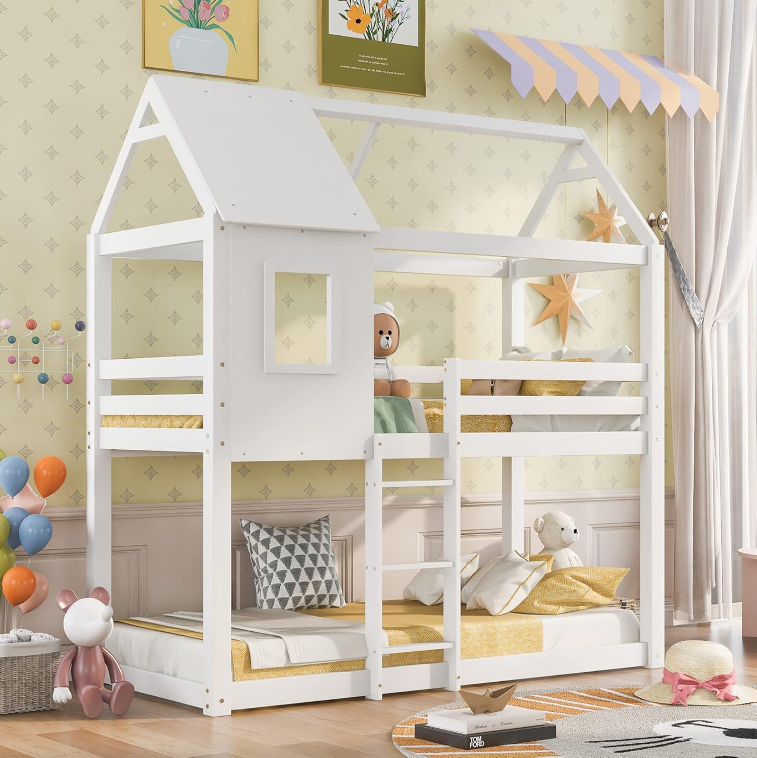 Легло детско /къща MONTESSORI бял цвят за матраци 190x90см