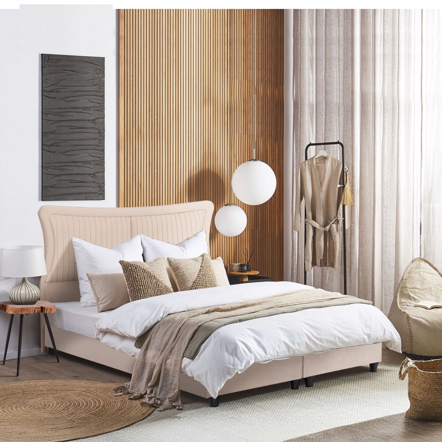 Спалня NESTOR бежов цвят 160x200см