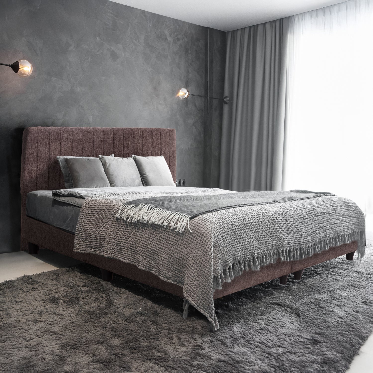 Спалня Hlda кафяв цвят 160x200см