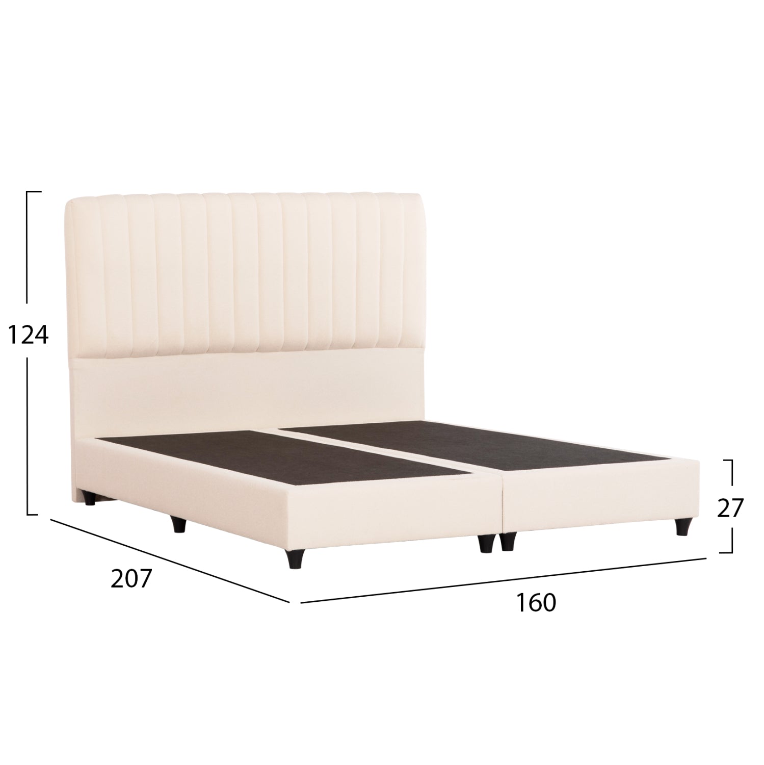 Двойно легло LUTHER бежов цвят 160/200см