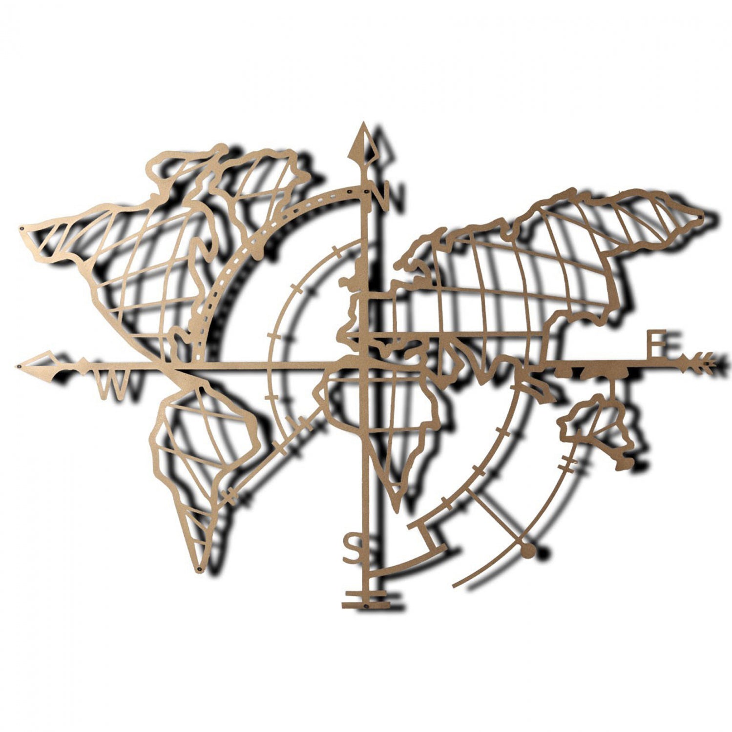 Декорация златна карта на света