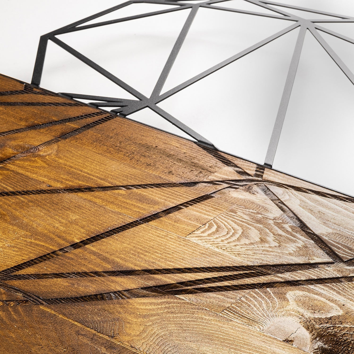 Декорация метално сърце и дърво 58x58