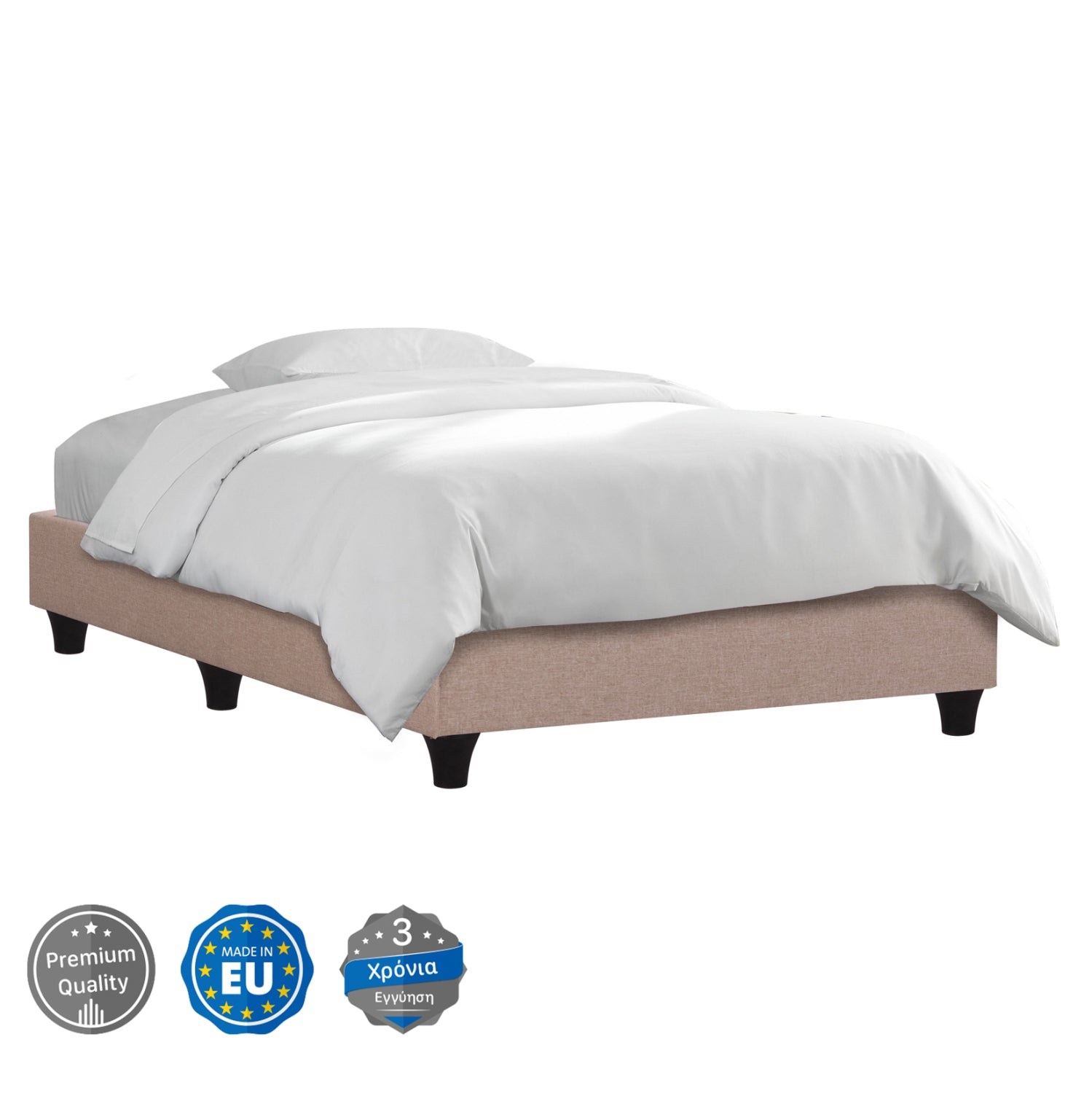 Легло SIGGY без място за съхранение/бежов дамаска- за матрак 90х200см.