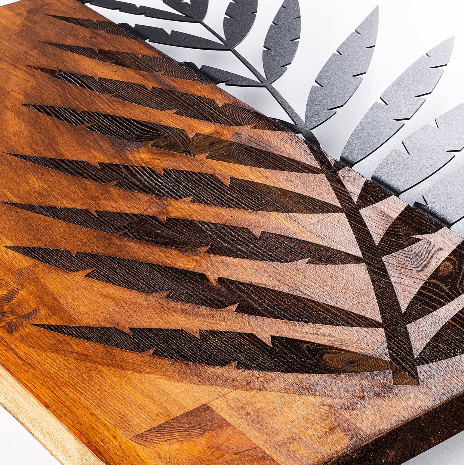 Декорация метални листа и дърво 50Χ58