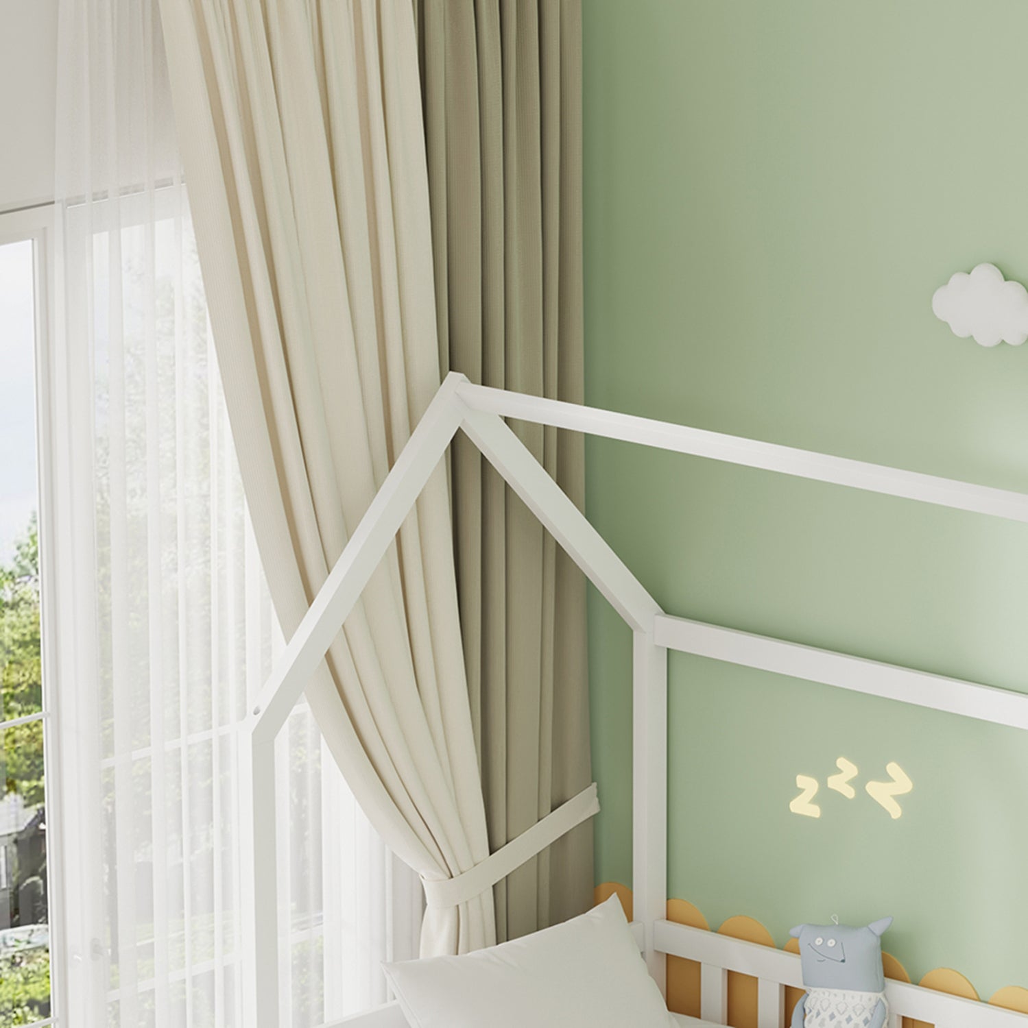 Легло PHYLLIS -бял цвят 206x97x166