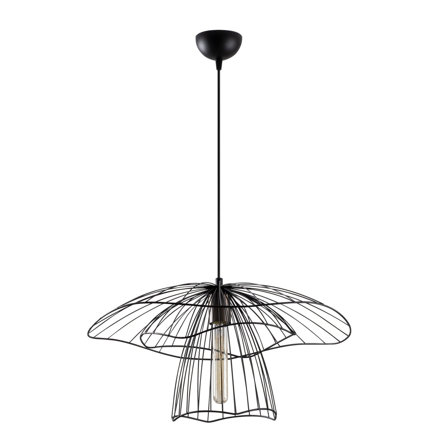 Метален пендал за таван, черен, e27 φ50x123 см