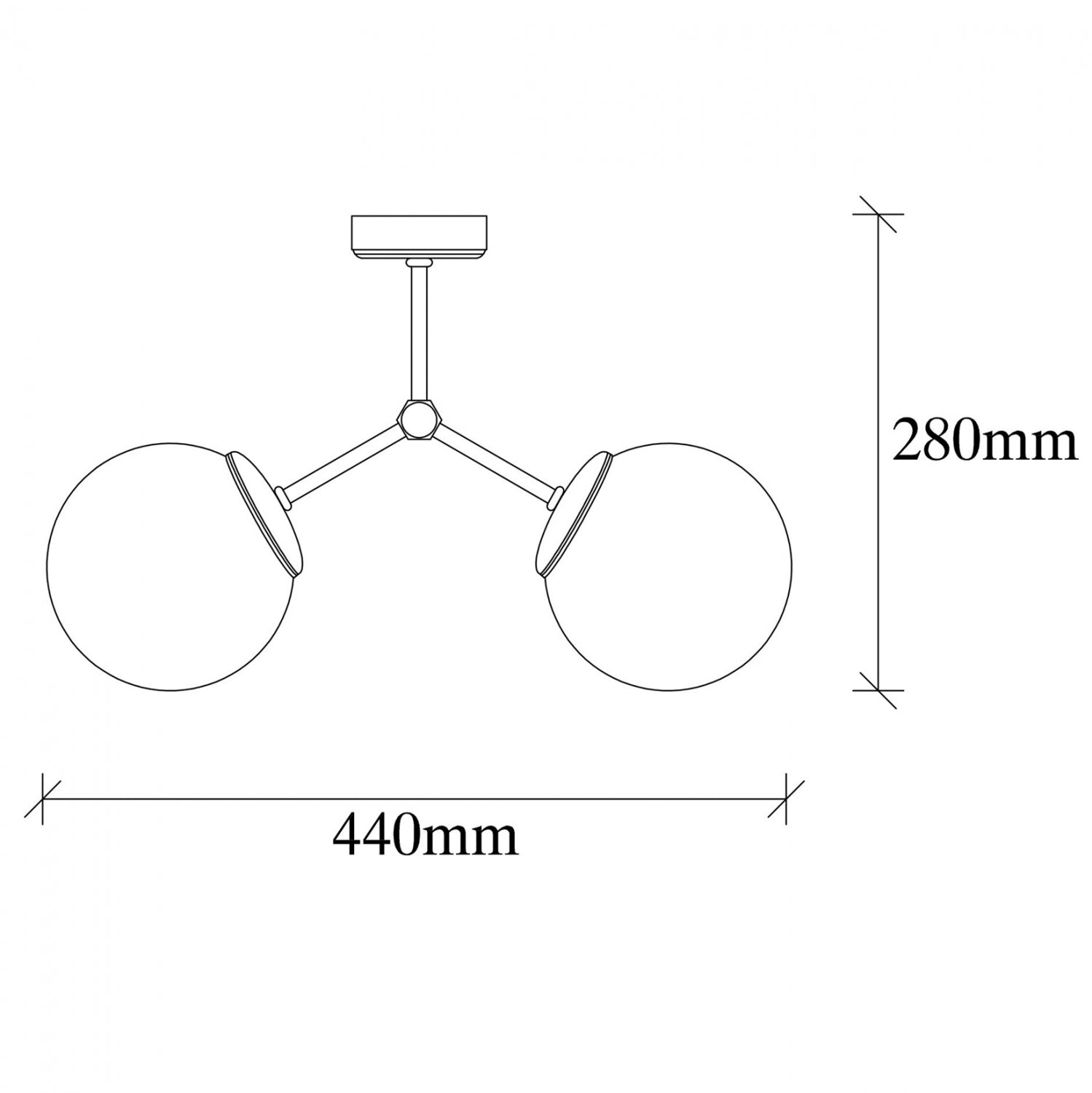 Таванна лампа 7262 златист-бял цвят 44X15X28 см