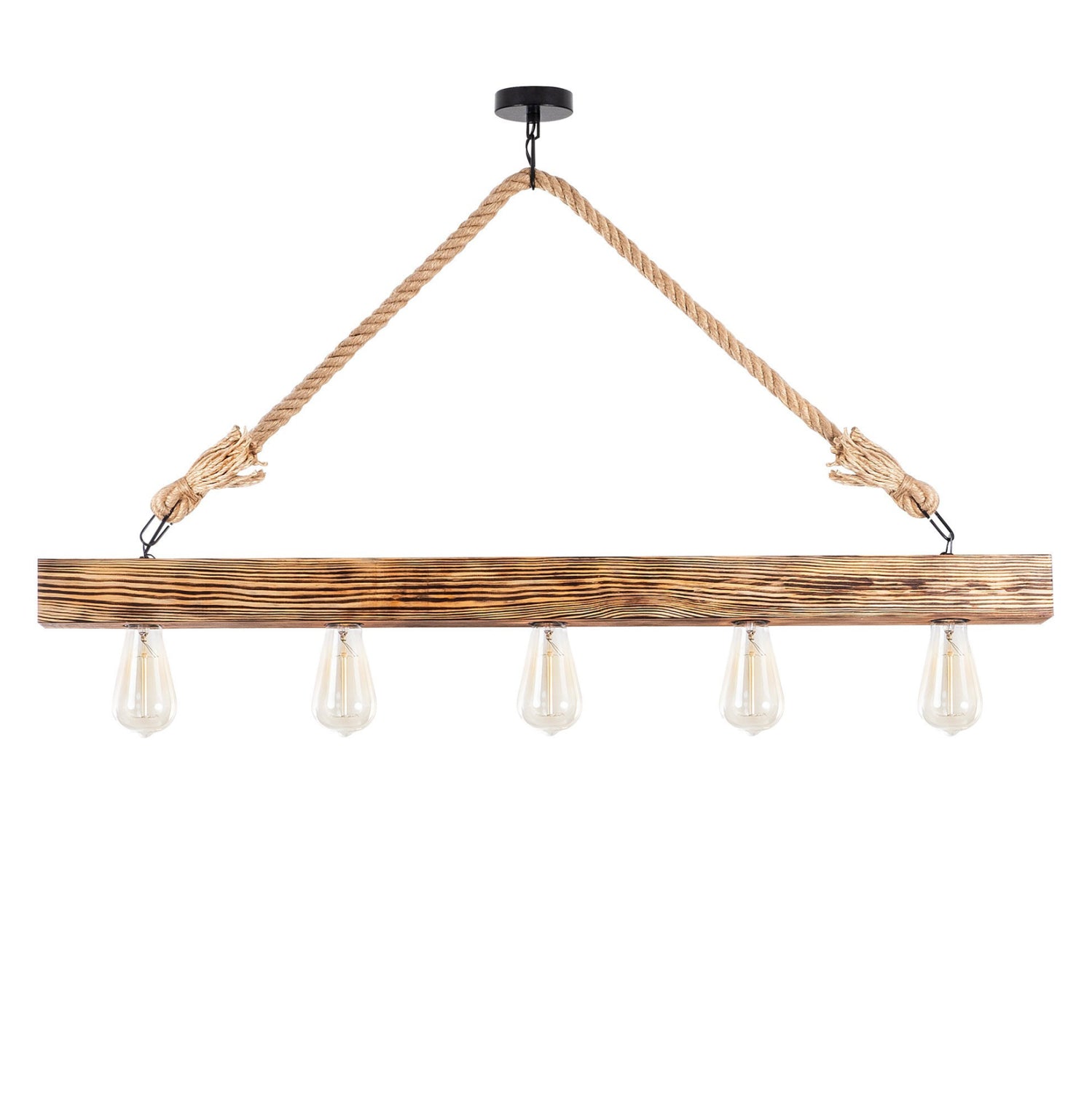 Лампа натурал с 5 светлини и въже 100Χ7Χ53