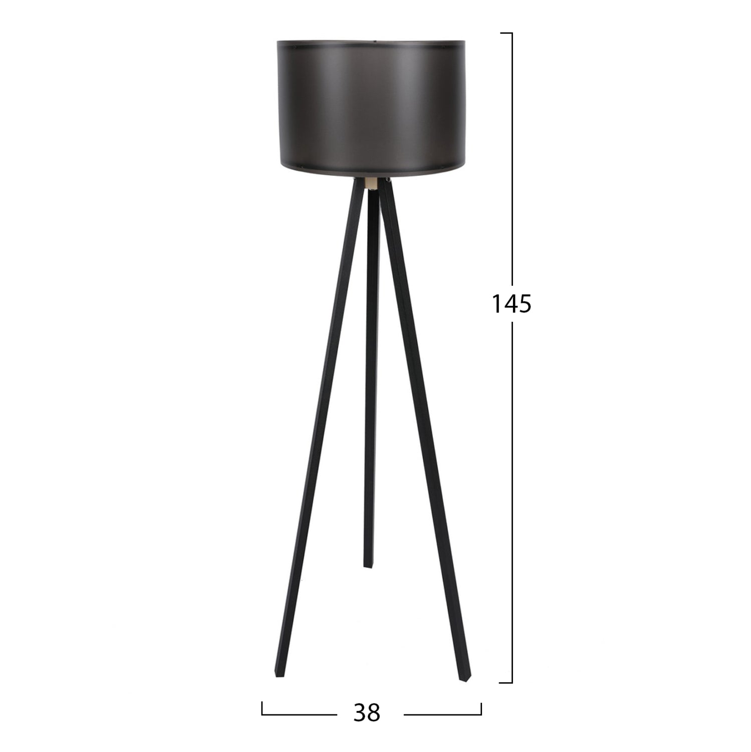 Подова лампа CAGNEY черен цвят Φ38x145