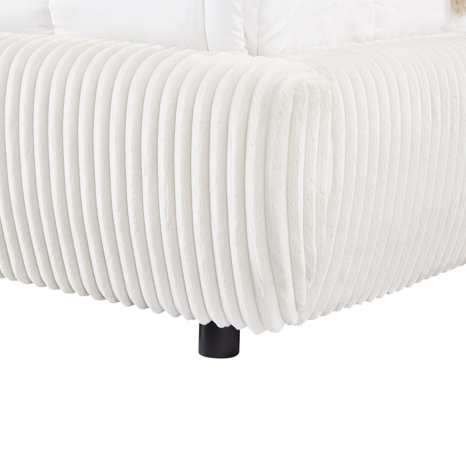 Двойно легло с място за съхранение KALLY бежов плат изкуствена кожа--матрак 160x200см