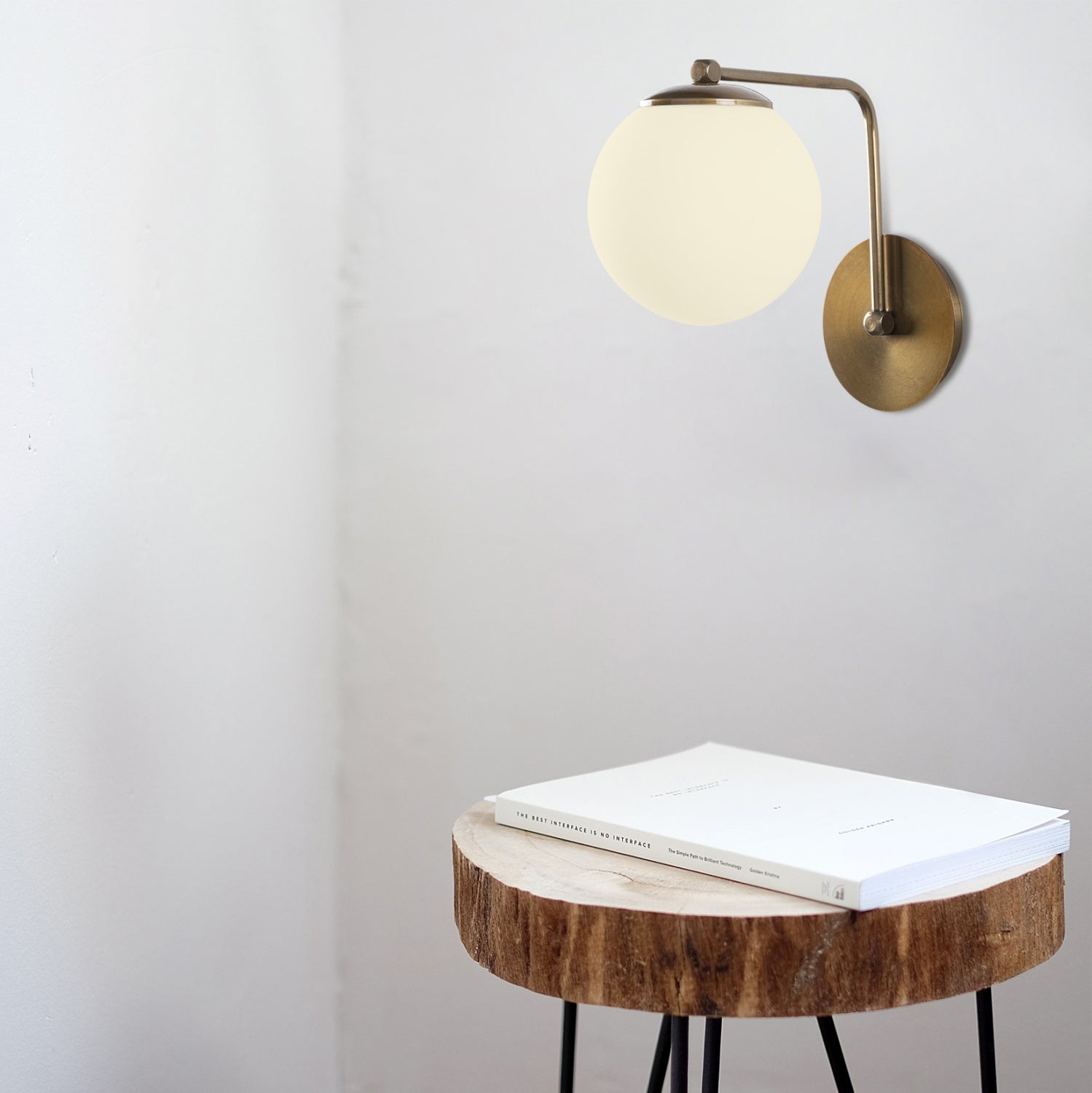 Метална стенна лампа златиста 15x26x22 см