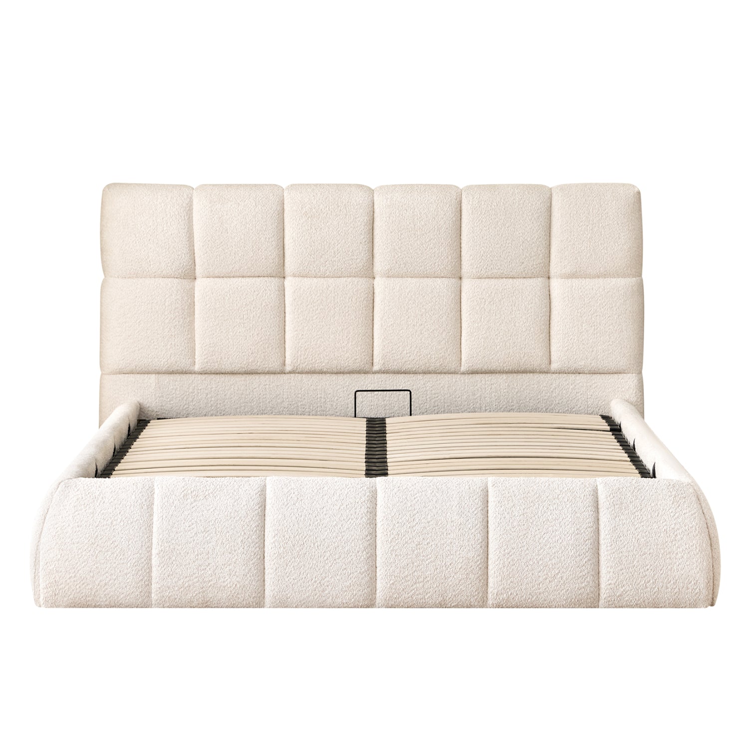 Двойно легло EDDY бежово букле и място за съхранение за матрак 160x200см