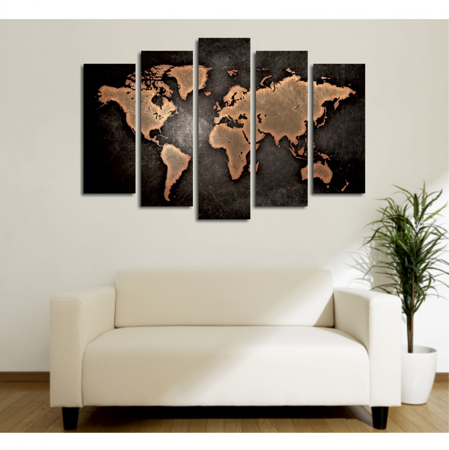 Петолъгълна картина върху платно 105x3x70 см