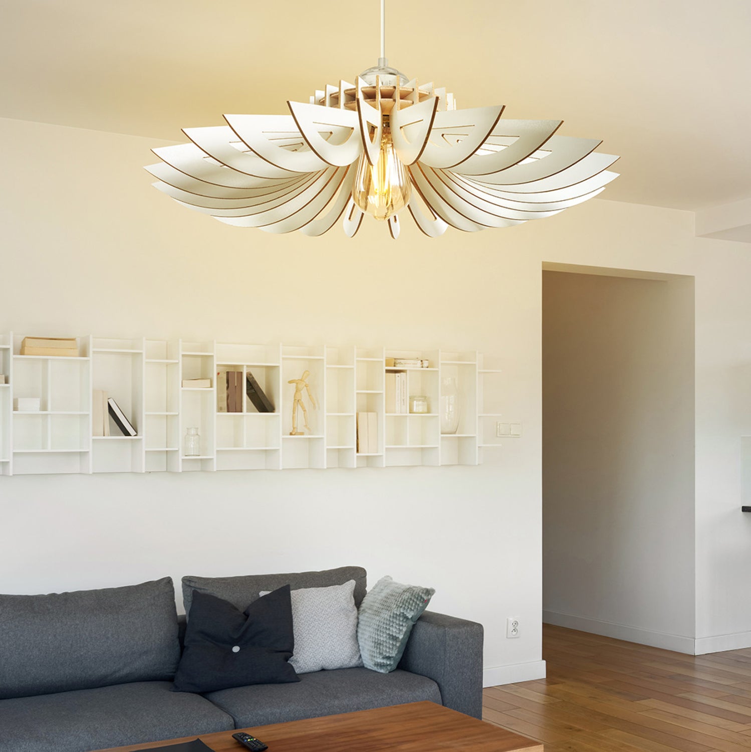 Таванна лампа 7348 бял цвят φ68x50h см