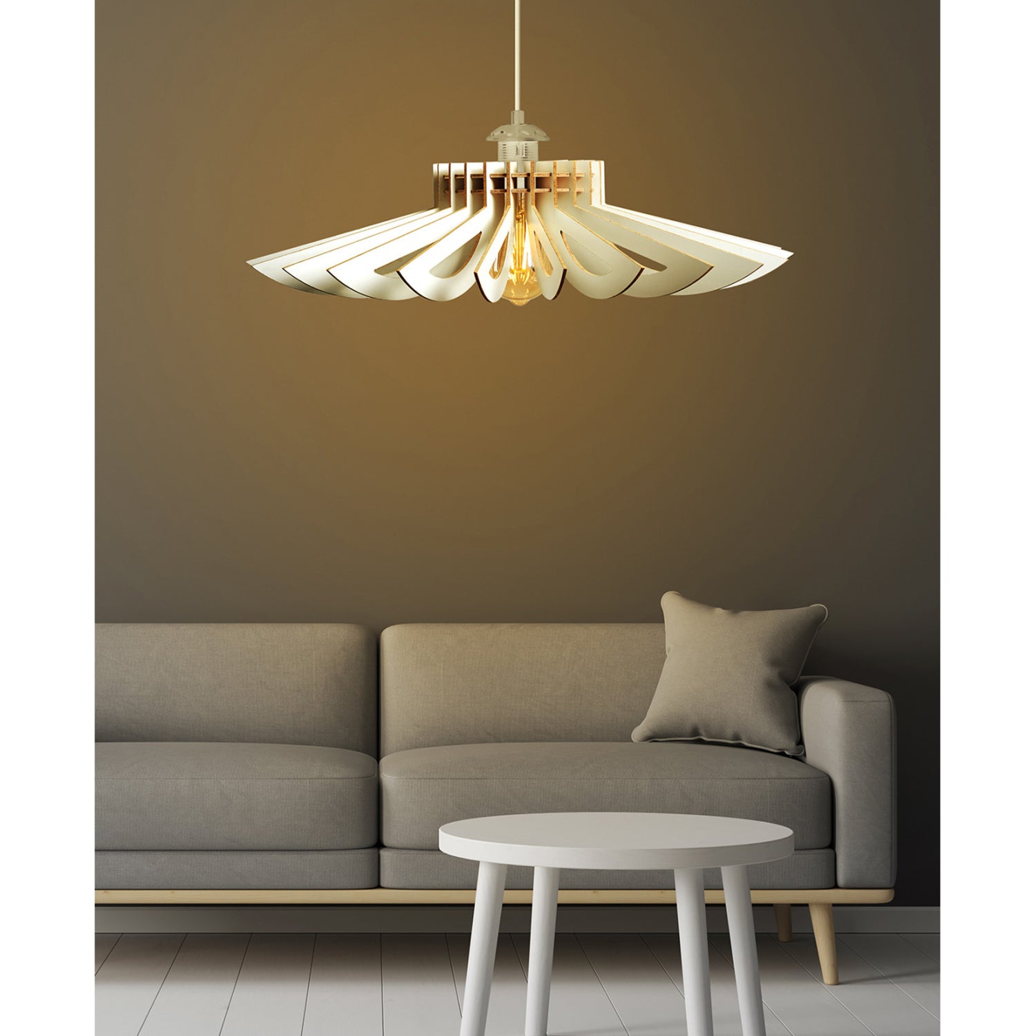 Таванна лампа 7348 бял цвят φ68x50h см