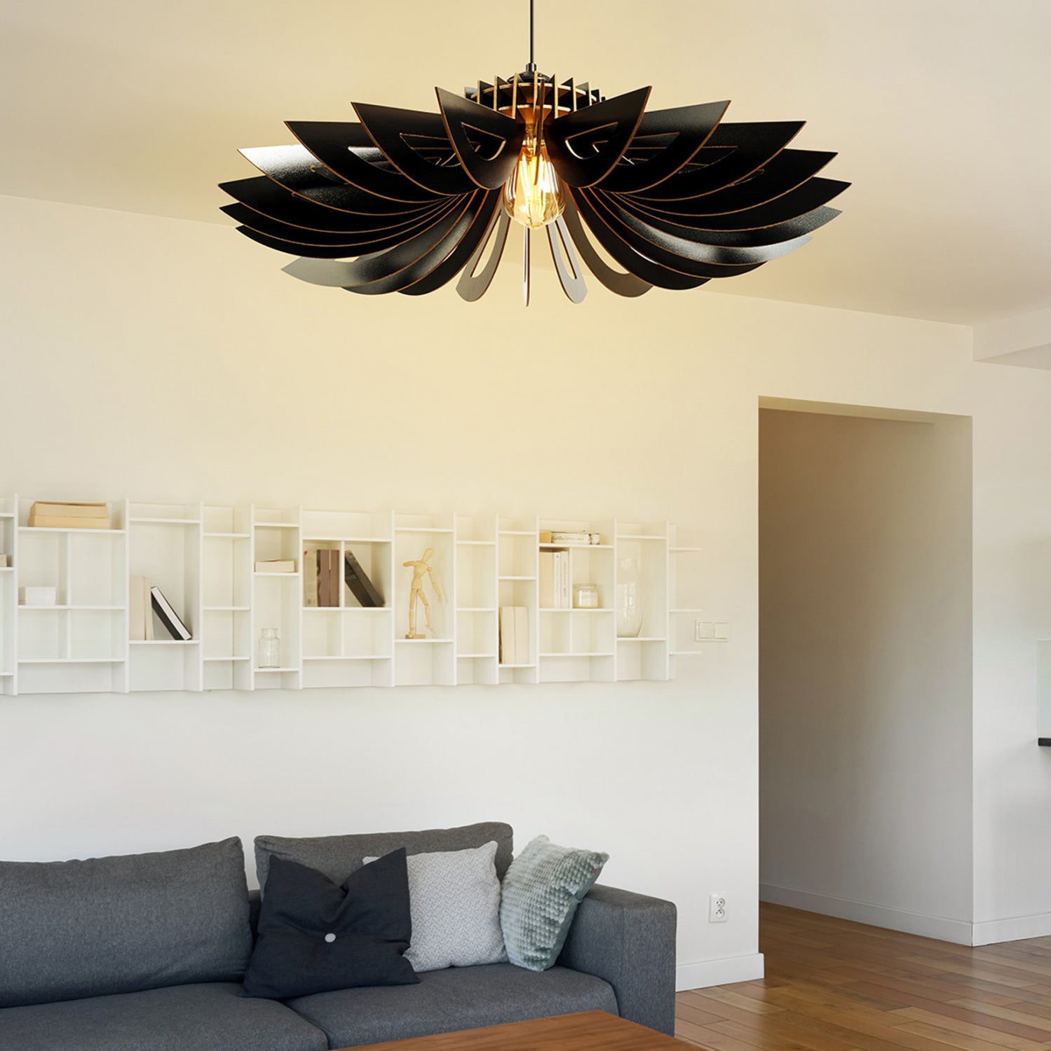 Лампа таванна Лесли черен цвят φ52x45см