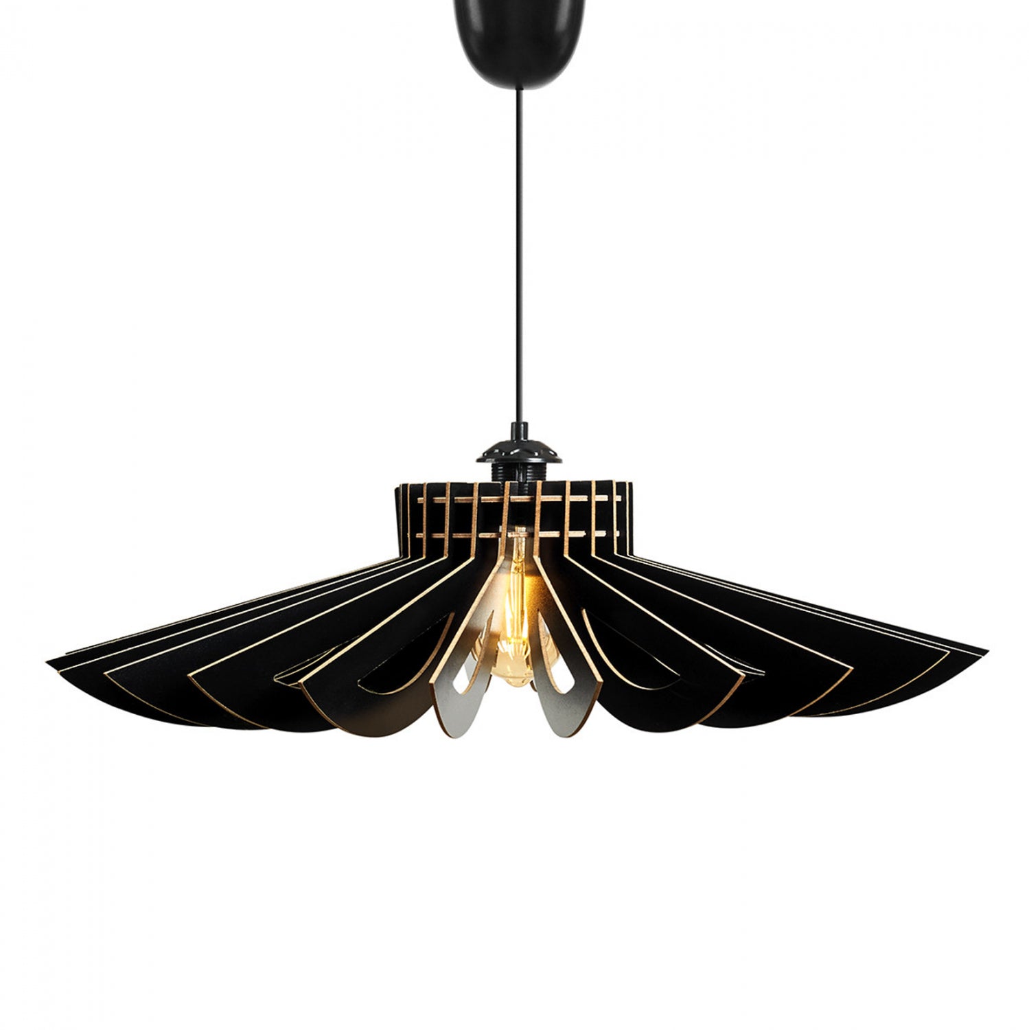 Лампа таванна Лесли черен цвят φ52x45см