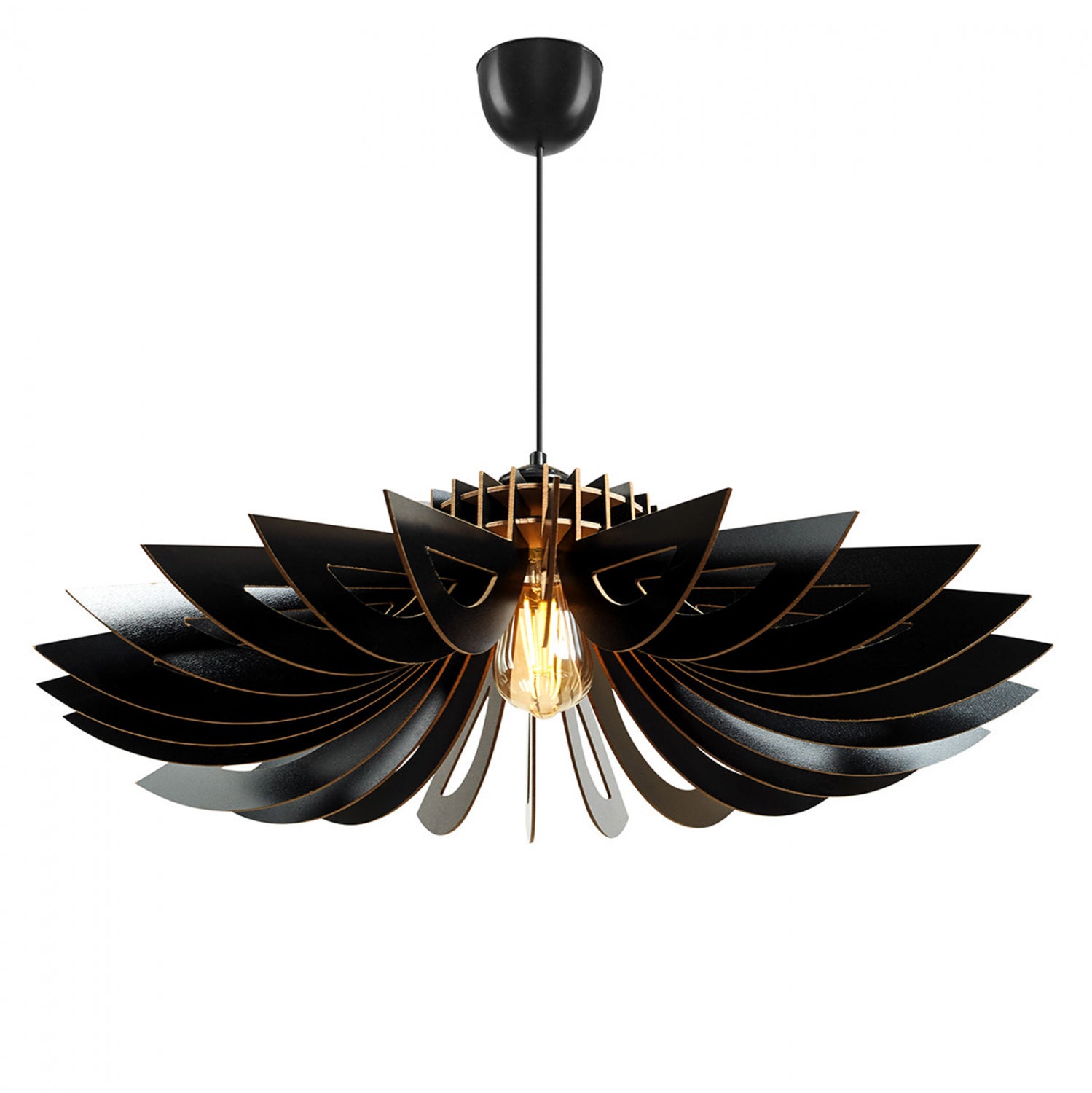 Лампа таванна Лесли черен цвят φ52x45см