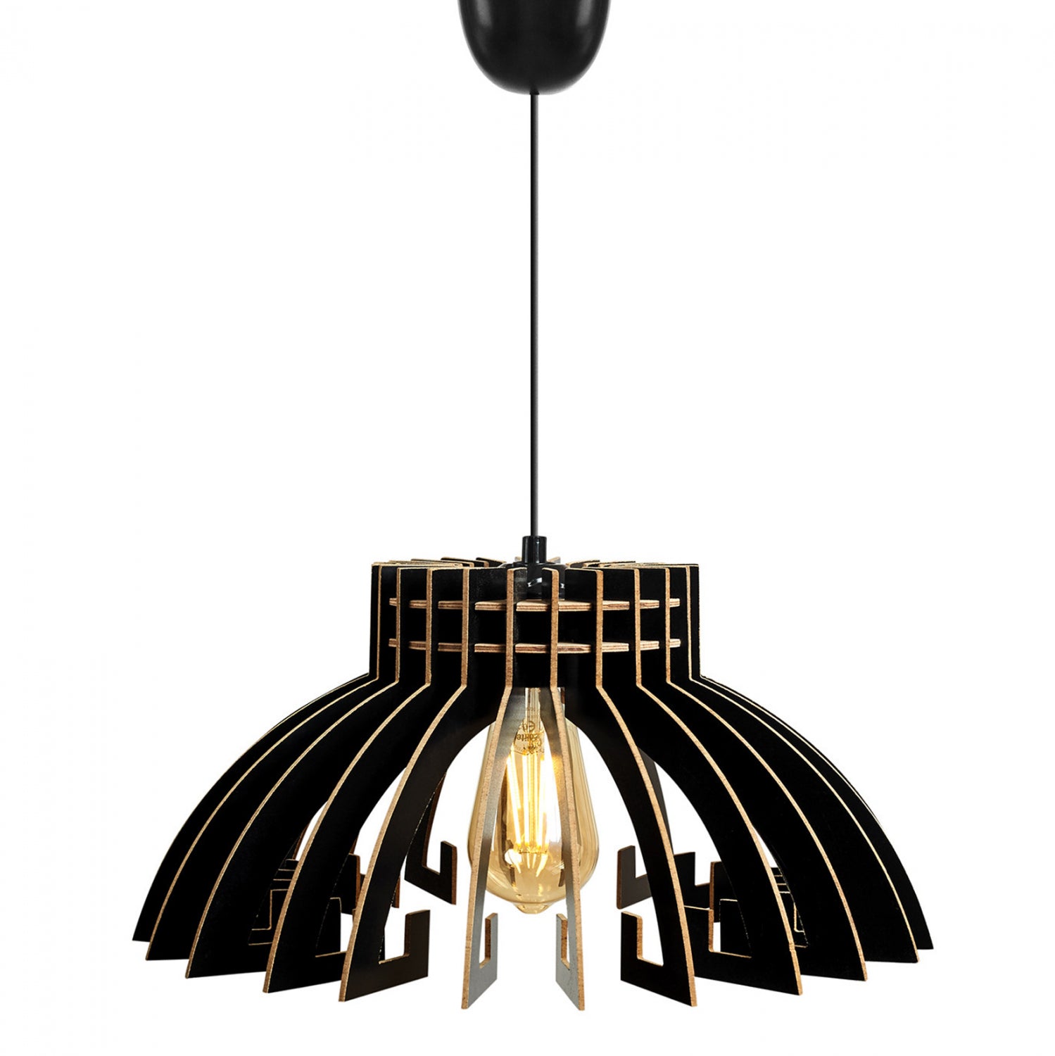 Таванна лампа 7350 черен цвят Φ54x65см