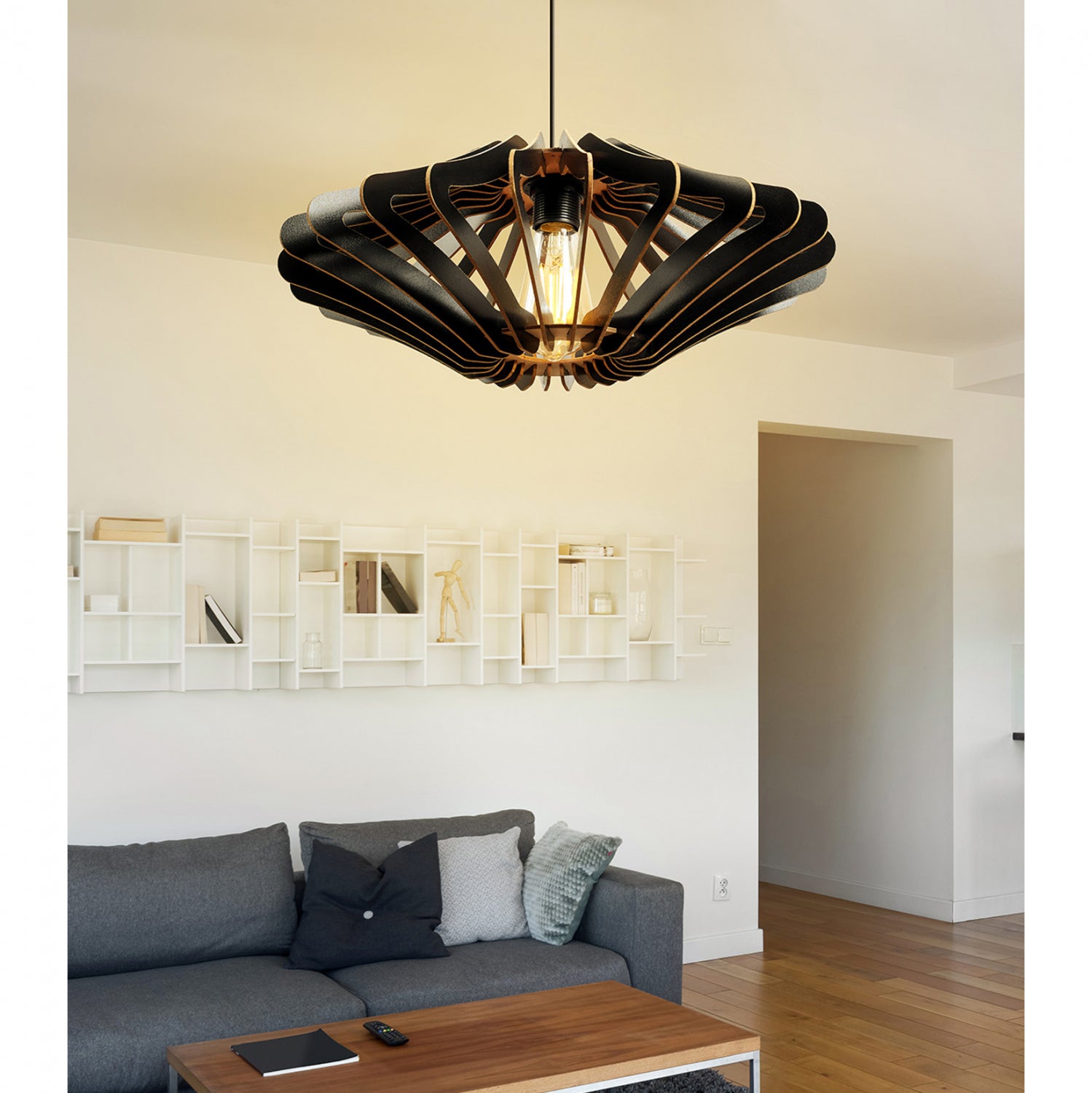 Таванна лампа Ерин черен цвят Φ47x55см