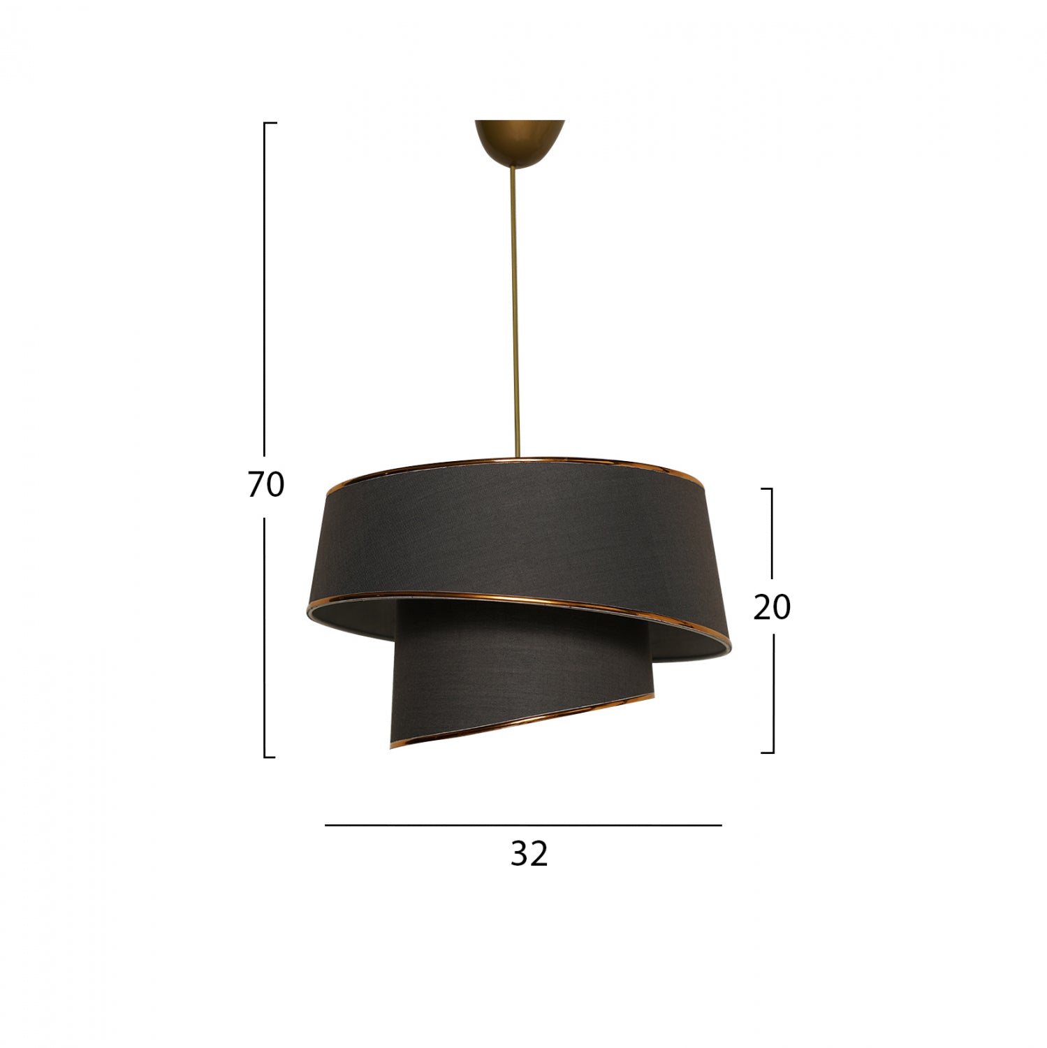 Таванна лампа 7356 сив-златист цвят Φ32x70см