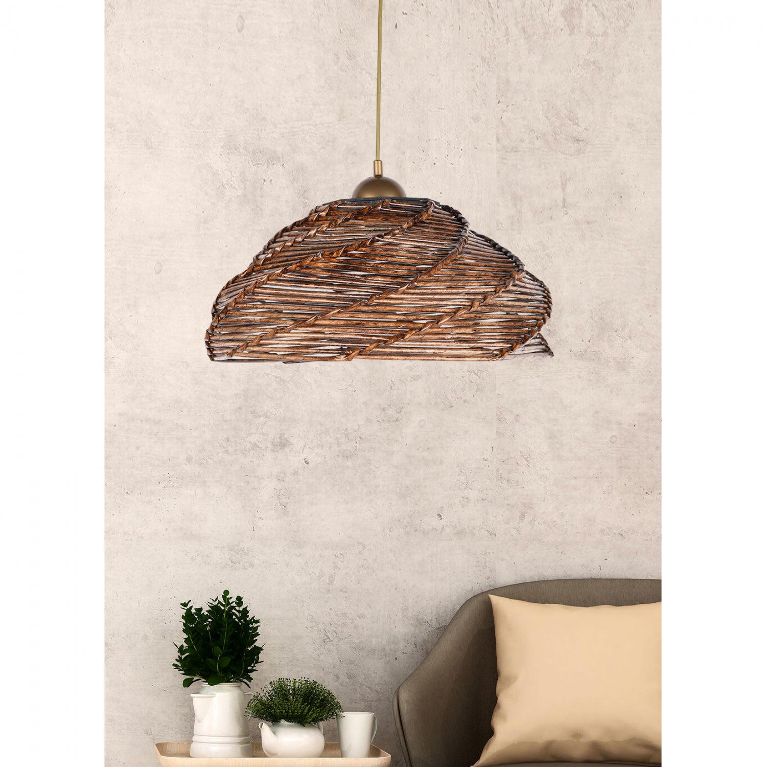 Таванна лампа 7365 орех цвят 36x36x65см