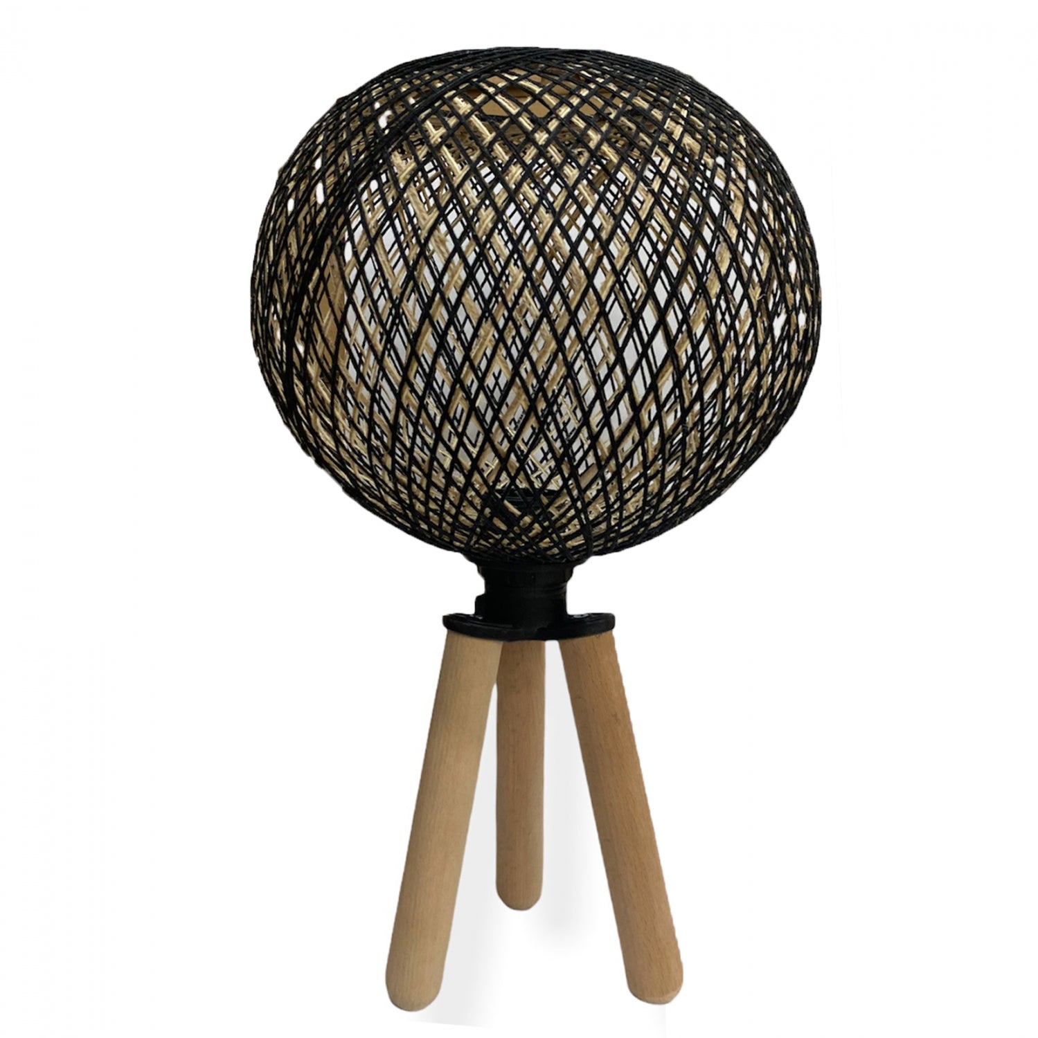 Настолна лампа 7378 черен цвят Φ24x42см