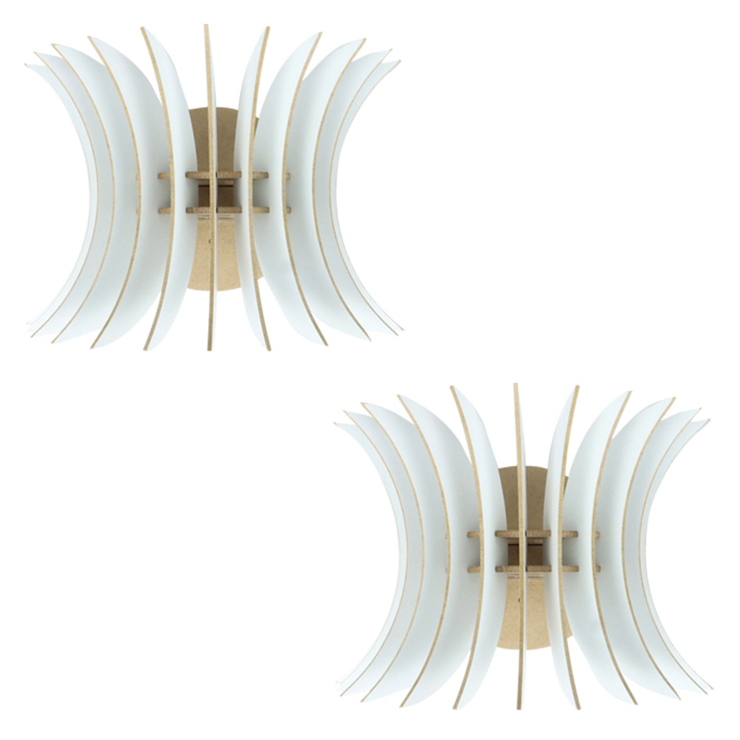 Комплект стенни лампи 2 бр 7380 бял цвят 19.5x16.5x19.5см