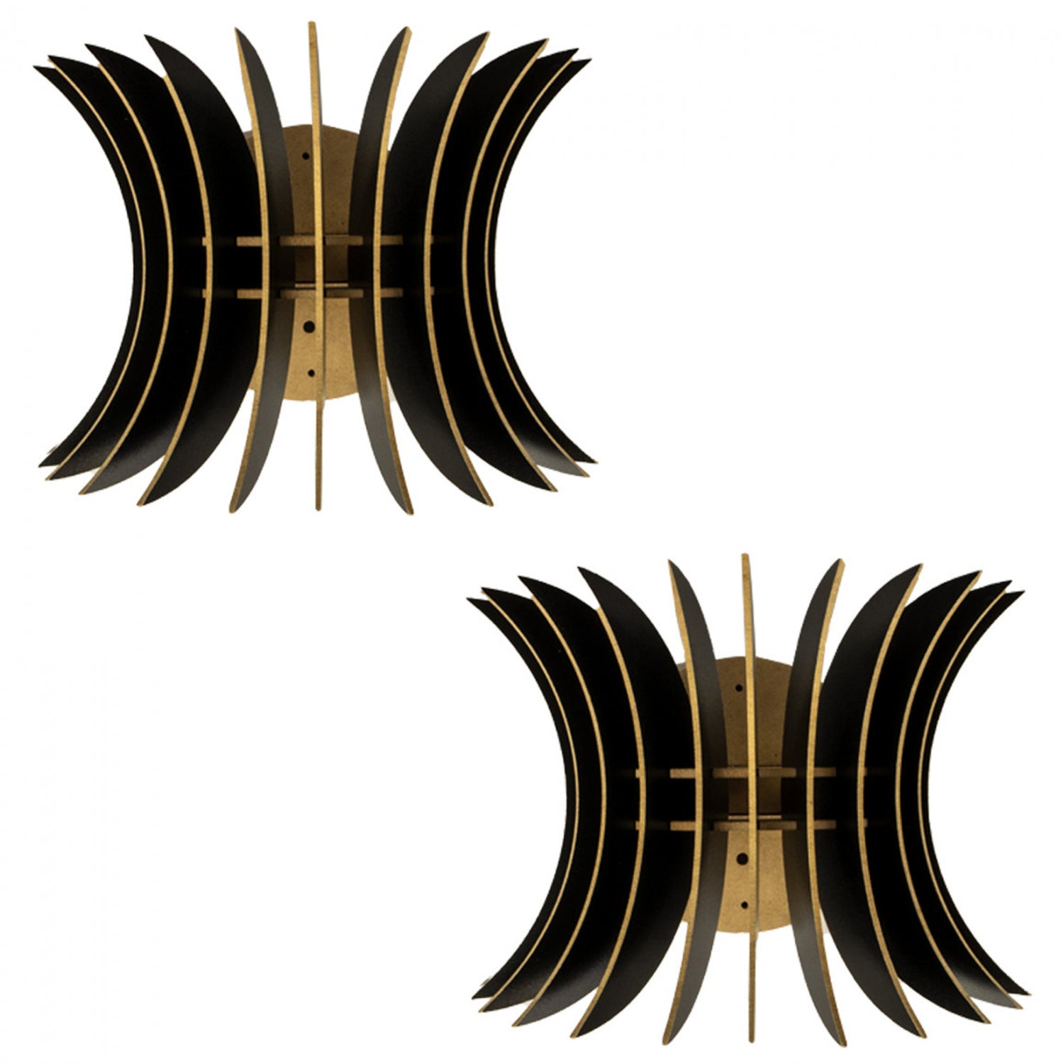 Комплект стенни лампи 7380 черен цвят 28x20x20см