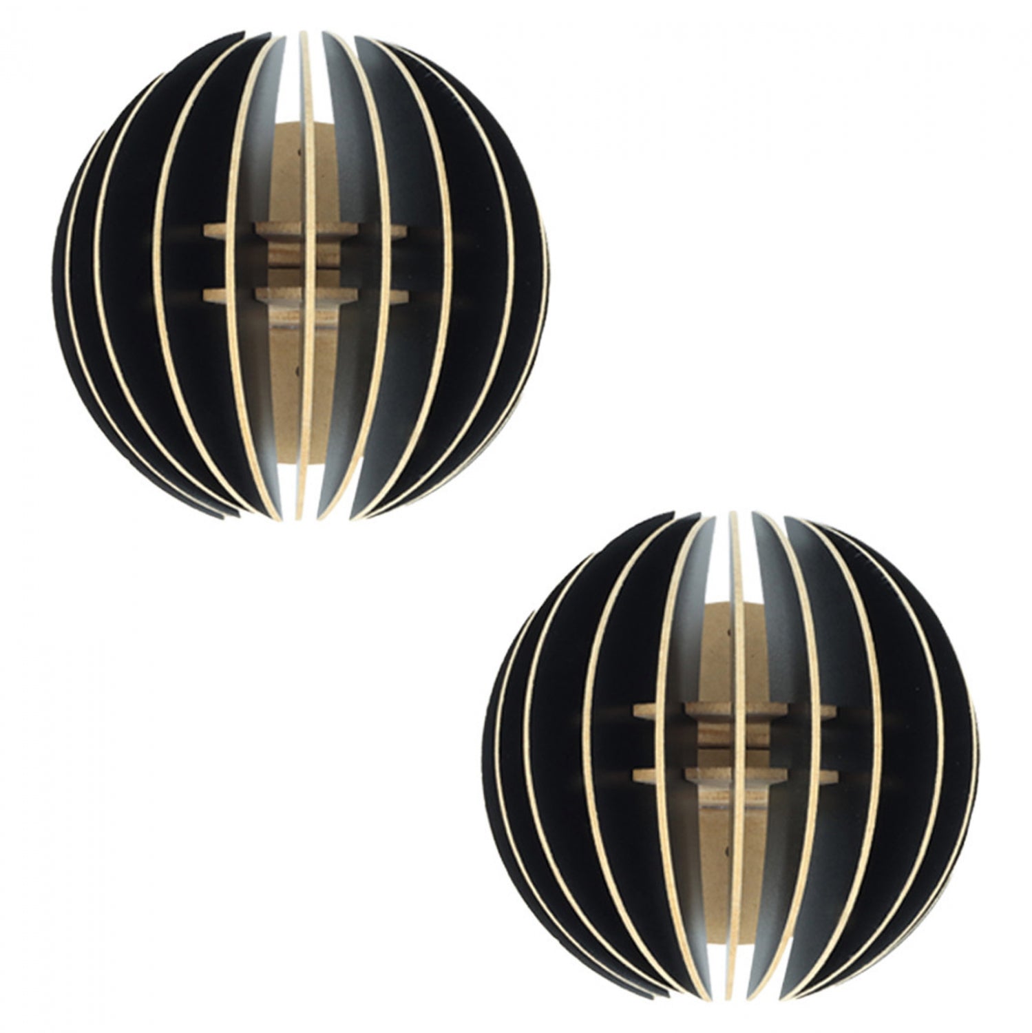 Комплект стенни лампи 2 бр 7382 черен цвят 32x22x19см