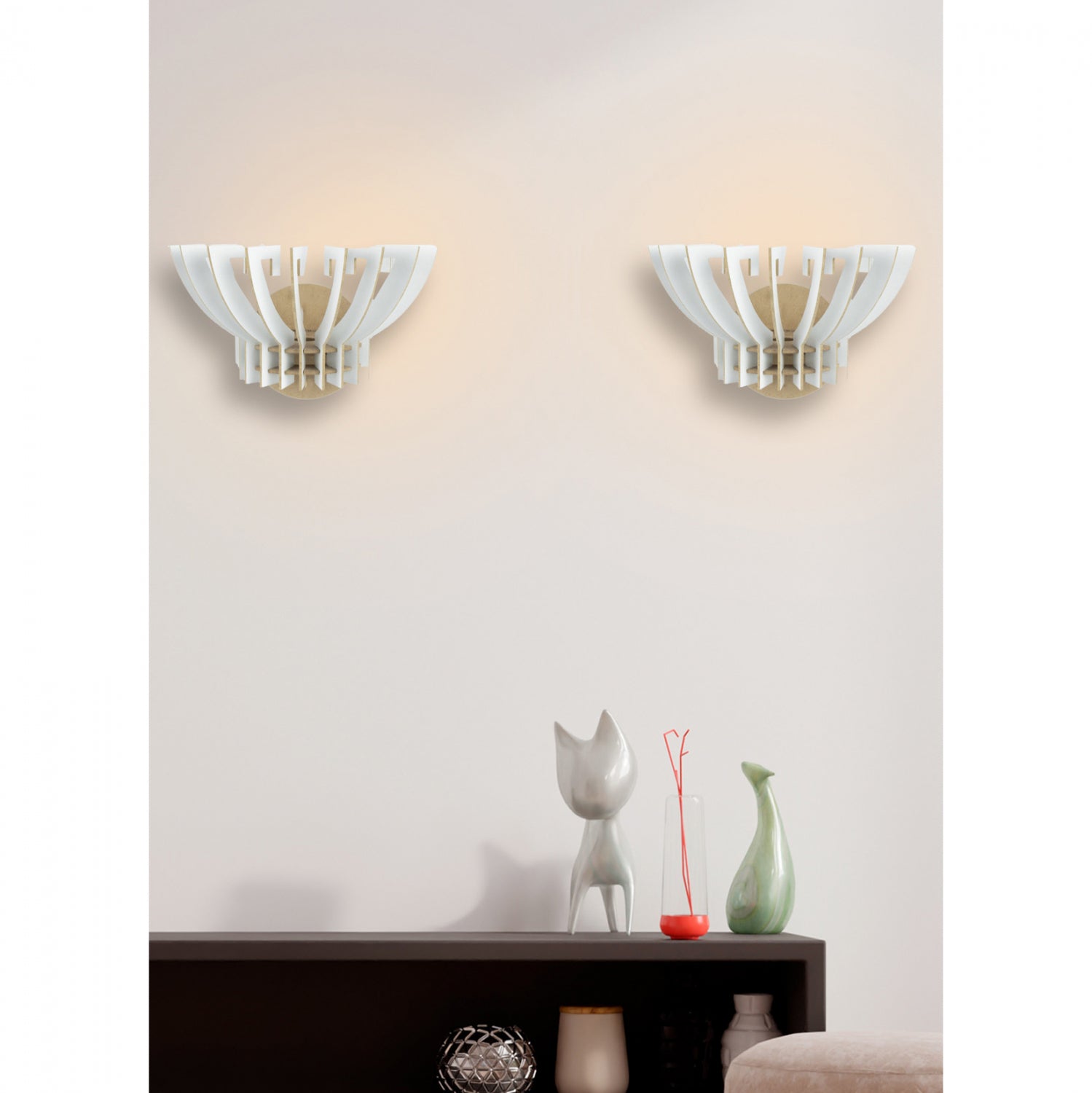 Комплект стенни лампи 7382 бял цвят 32x22x19см