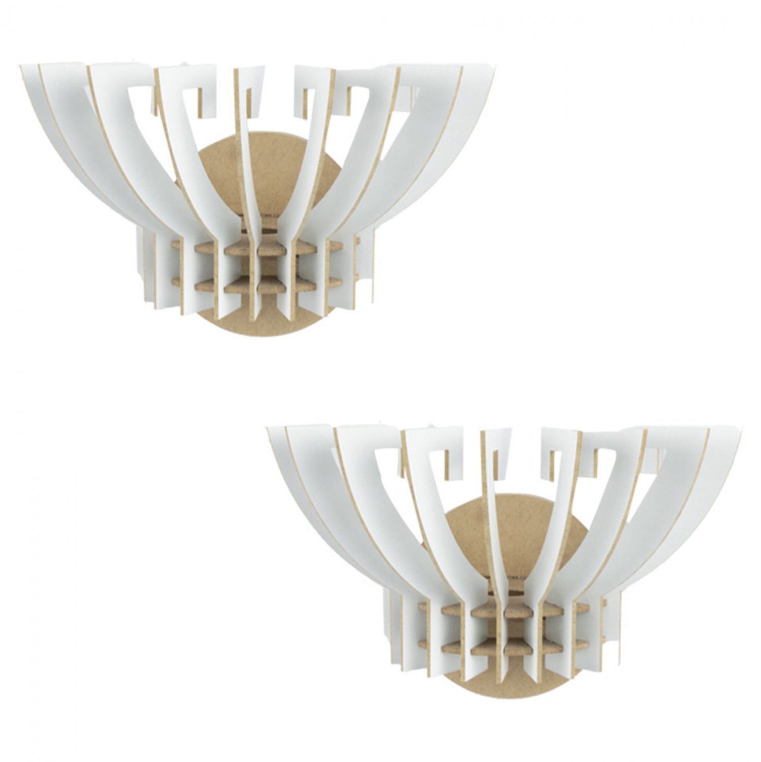 Комплект стенни лампи 7382 бял цвят 32x22x19см