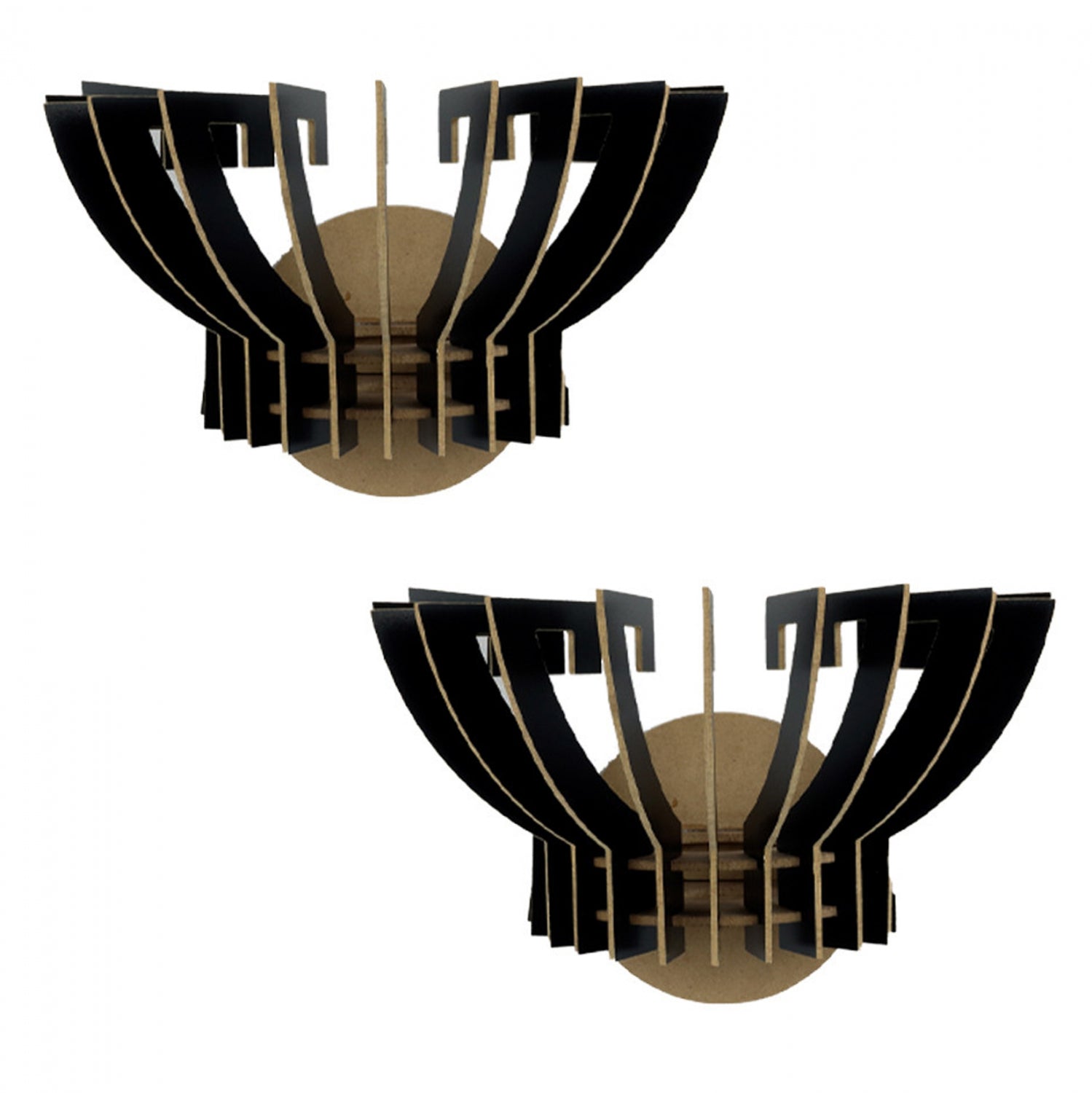 Комплект стенни лампи 7382 черен цвят 32x22x19см