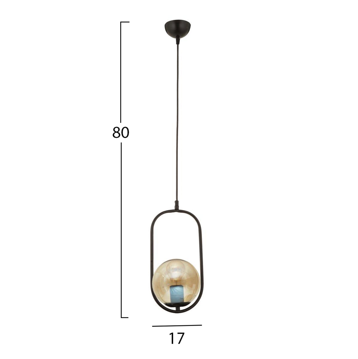 Таванна лампа Ерика-черен-цвят17x80 см