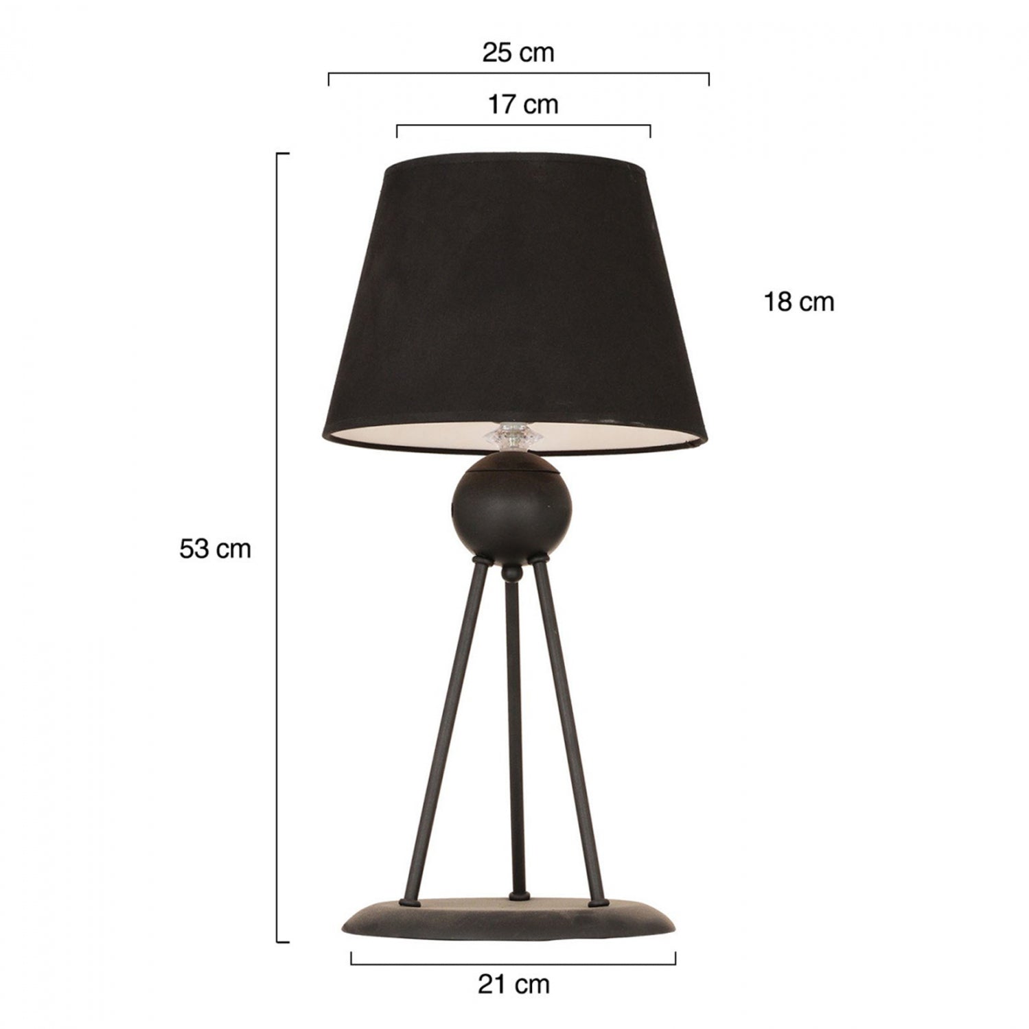 Настолна лампа 7396 черен цвят 21x53cм