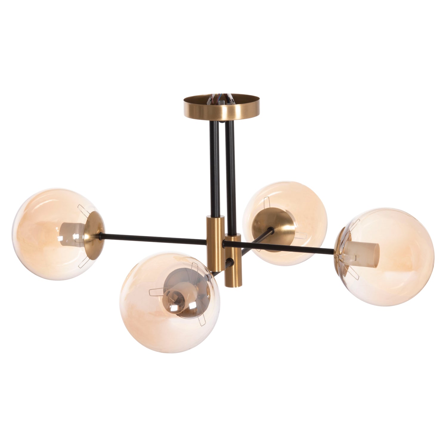 Таванна лампа Dremp черен-златист цвят 68x68x36см