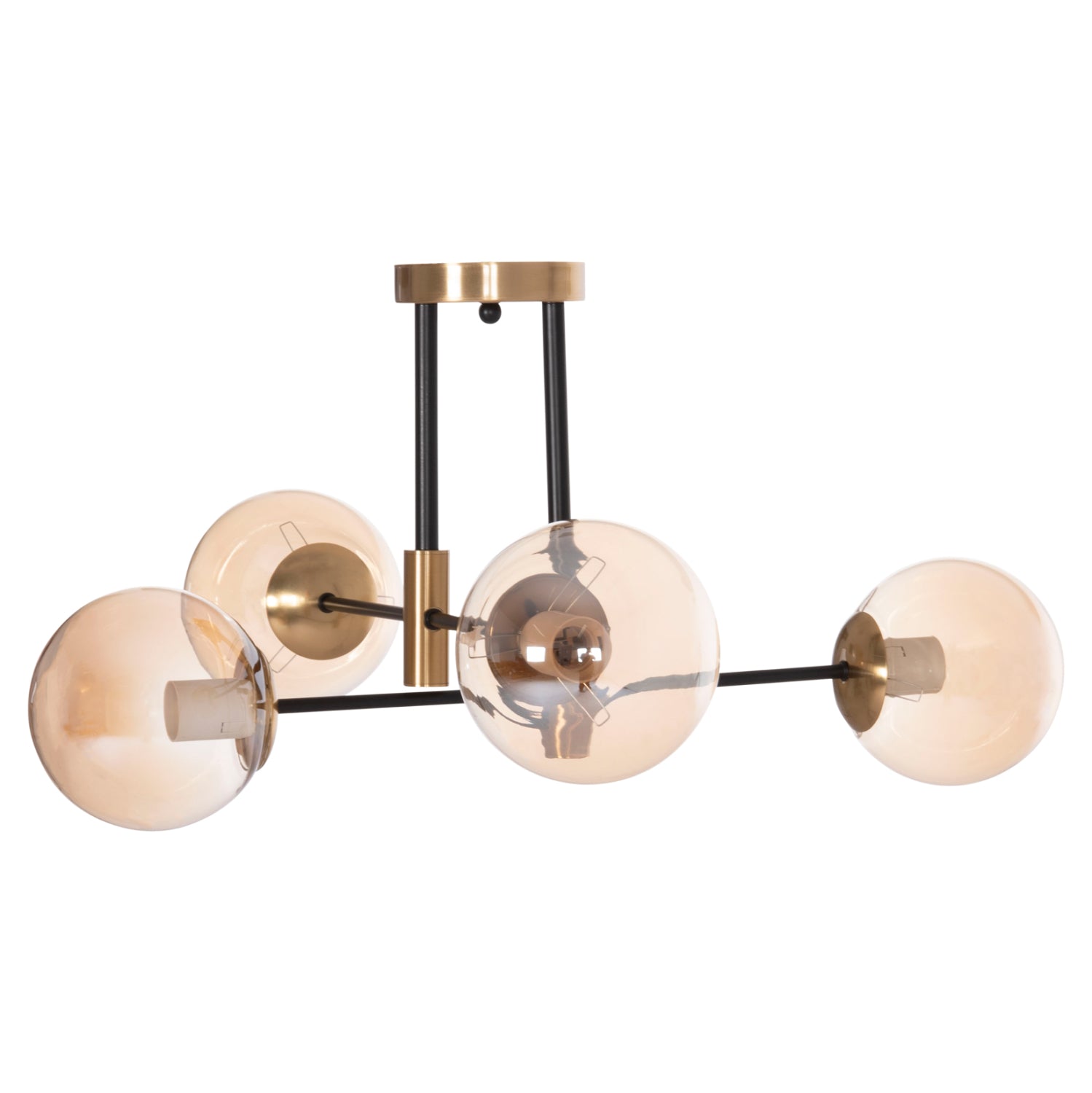 Таванна лампа Dremp черен-златист цвят 68x68x36см