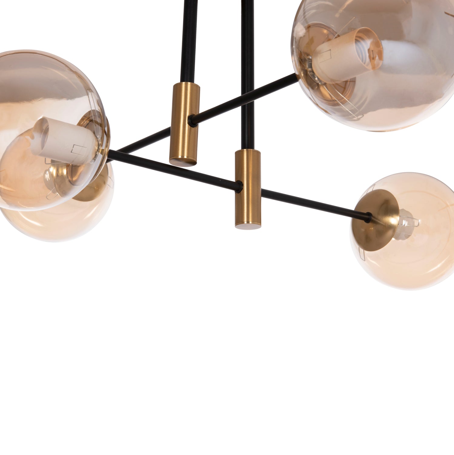 Таванна лампа Dremp черен-златист цвят 68x68x36см