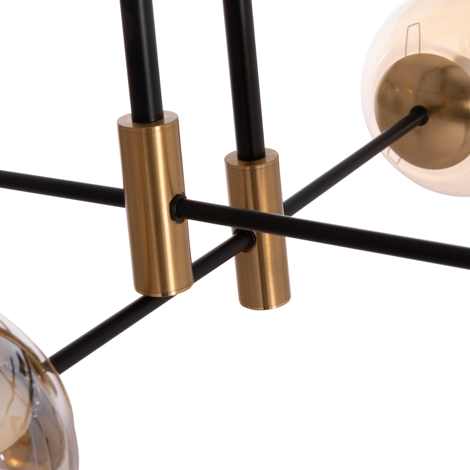 Таванна лампа Dremp черен-златист цвят 68x68x36см