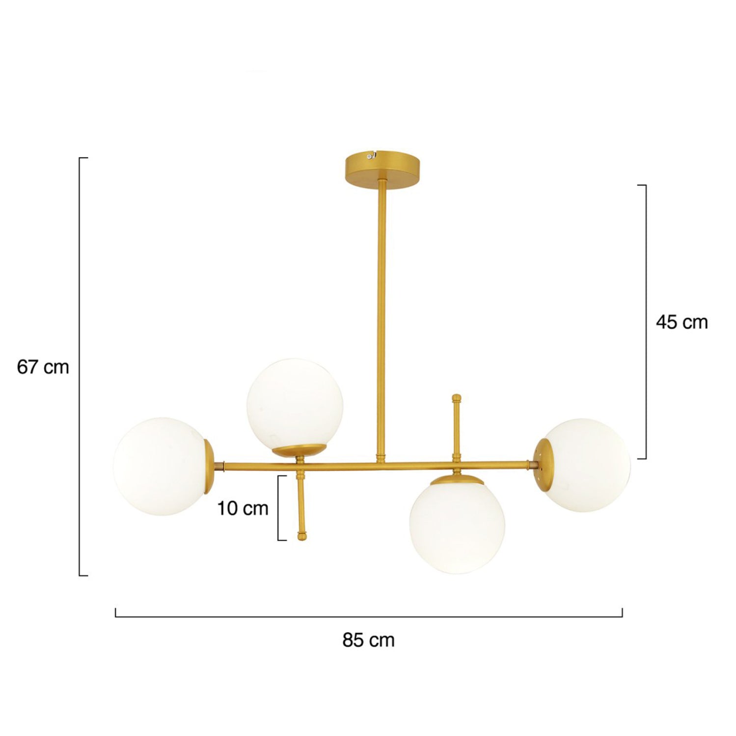 Таванна лампа Лара златист цвят  85x67см