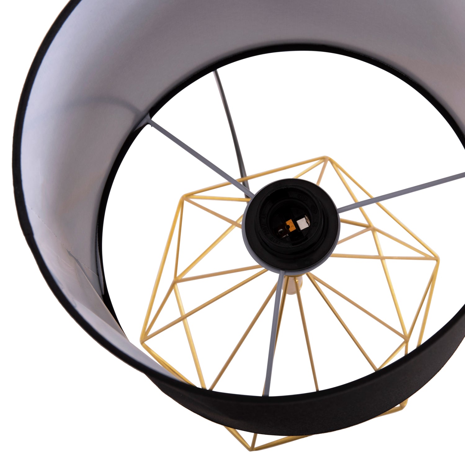 Настолна лампа geilo златист металик - черна pvc шапка φ25x48.5см