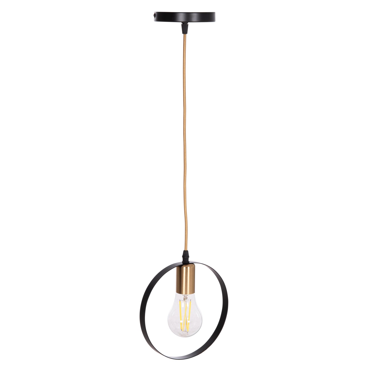 Тавнна лампа Krent черен-златист цвят 20x4x125см