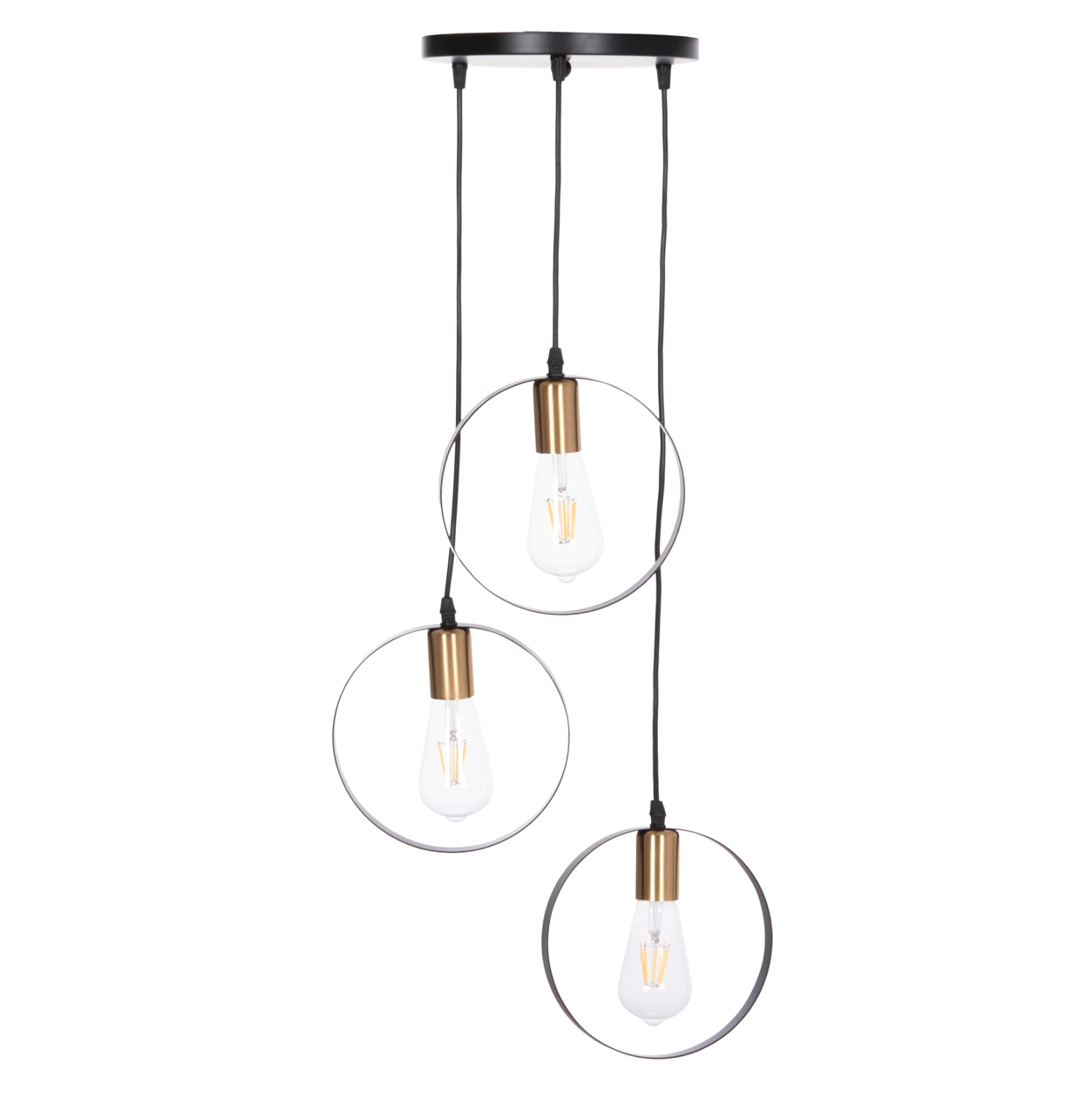 Таванна лампа Krent черен -златист цвят φ23.5x132всм