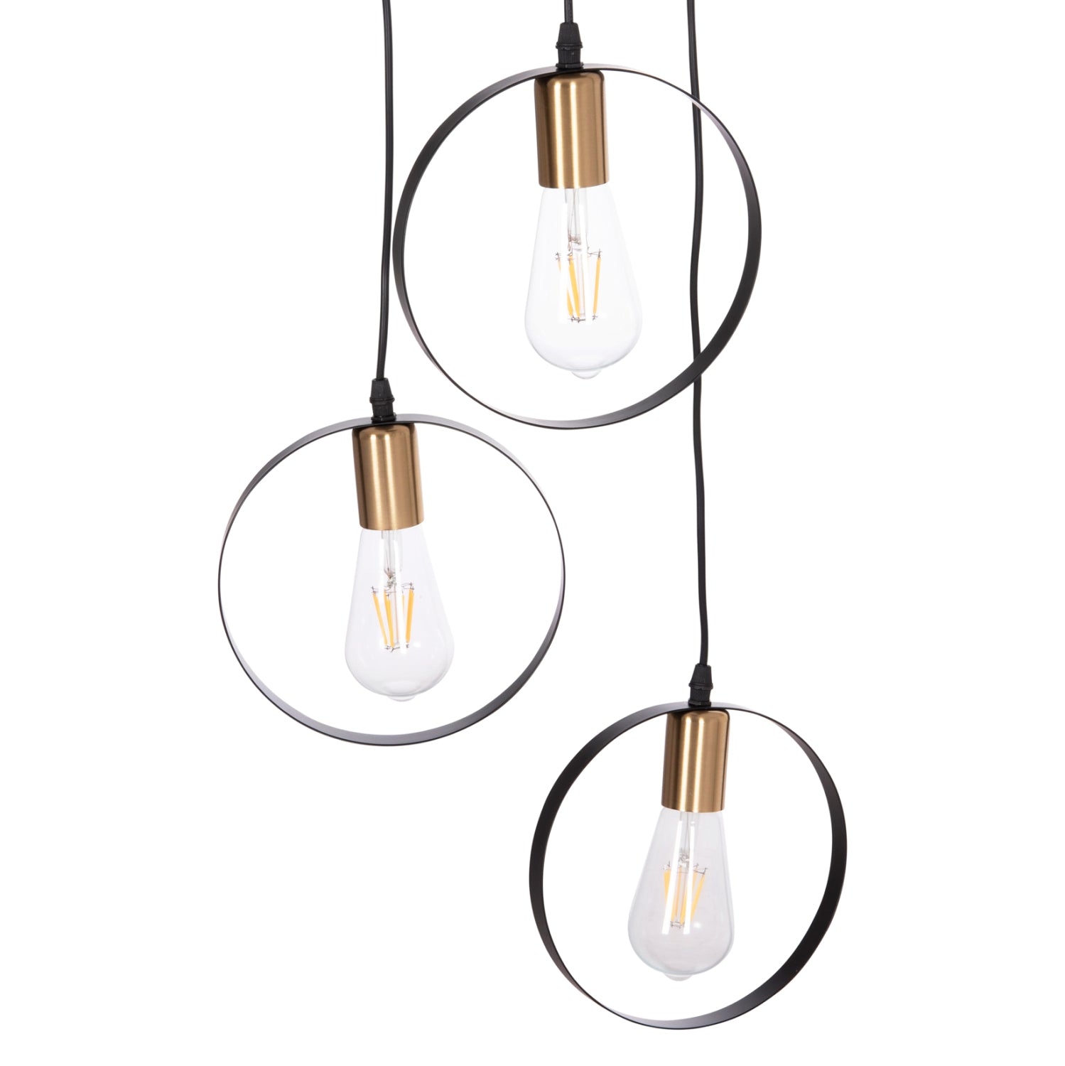 Таванна лампа Krent черен -златист цвят φ23.5x132всм