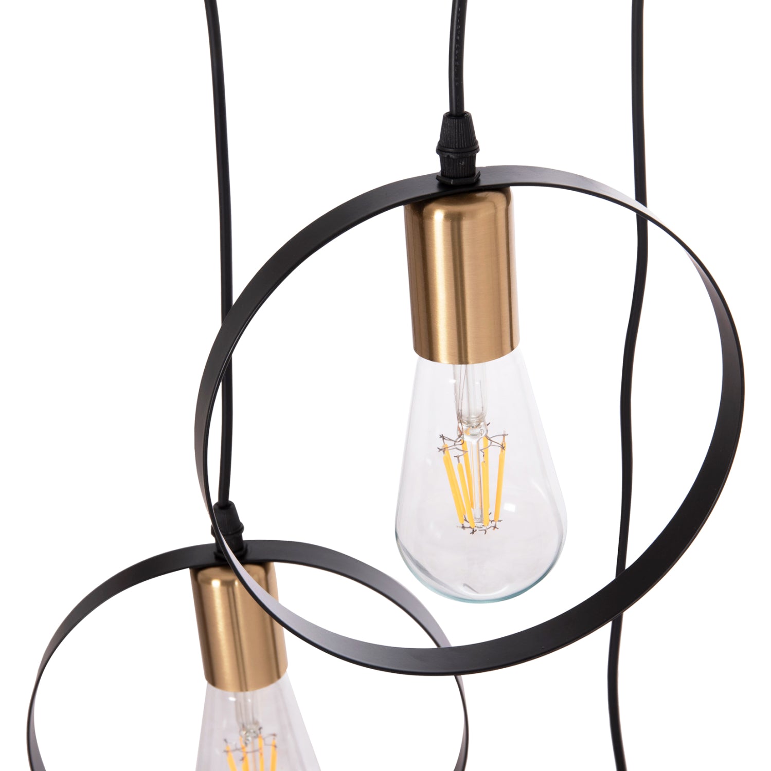 Таванна лампа Krent черен -златист цвят φ23.5x132всм