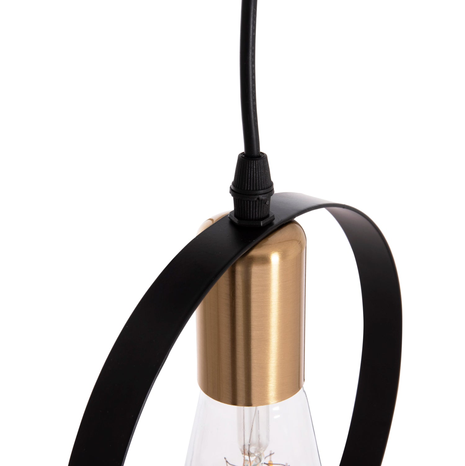 Таванна лампа Krent черен -златист цвят φ23.5x132всм