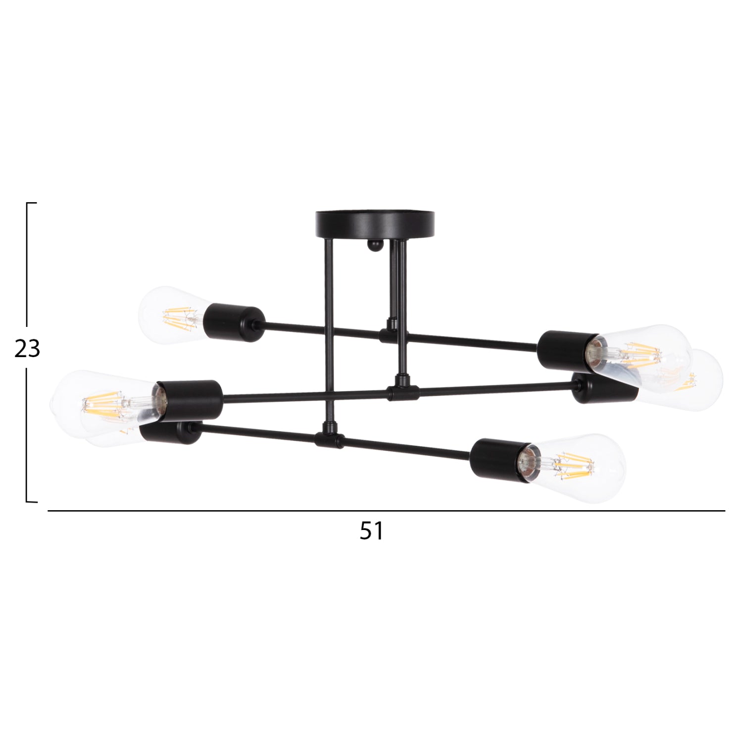 Таванна лампа LIGHTY черен цвят 51x51x23см